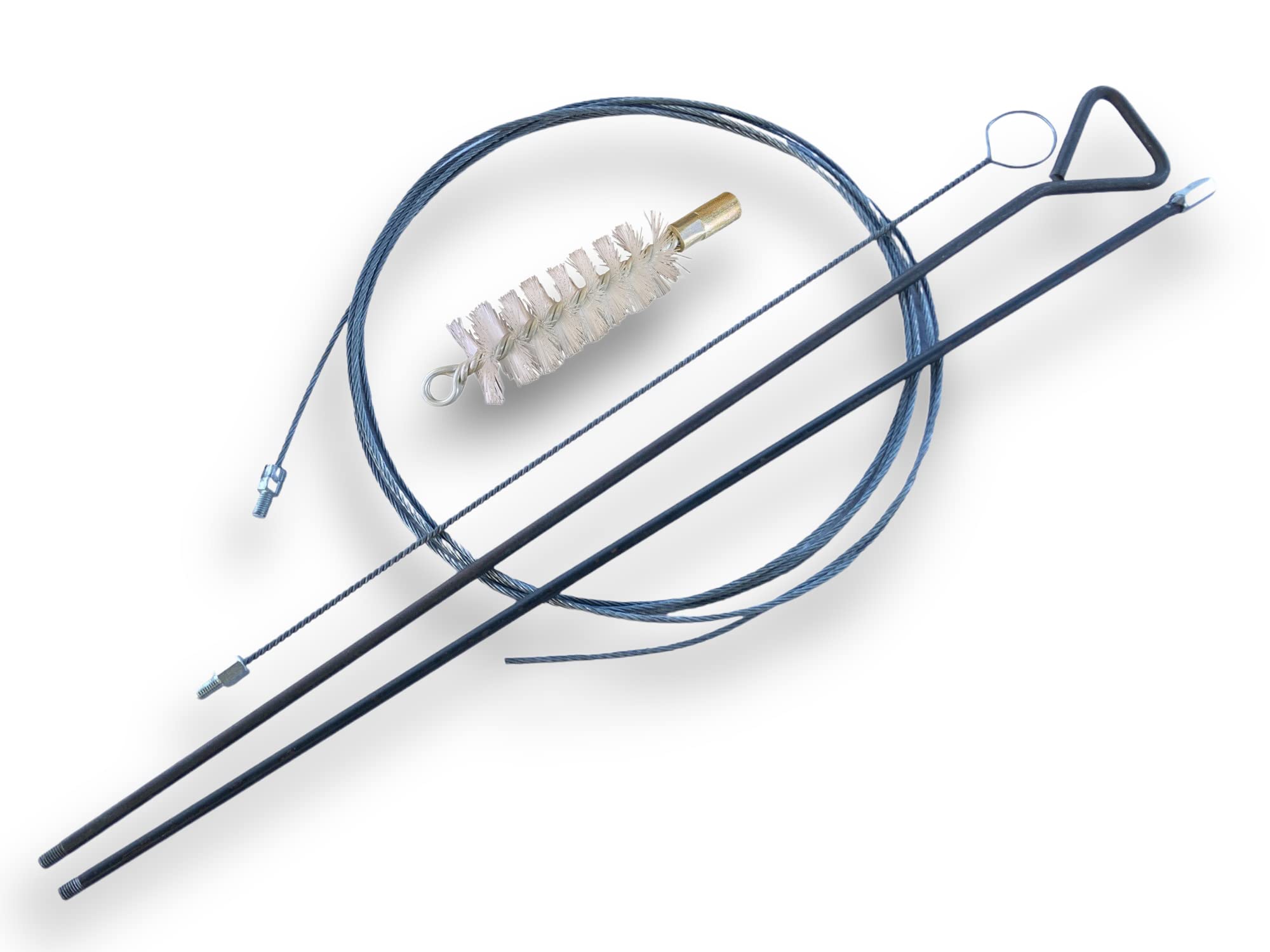 Zestaw szczotek do rur PRO NYLON Ø 35 mm | 1 drążek sztywny 100 cm + przedłużacz 100 cm + 1 elastyczny pręt 80 cm + 1 fretka kablowa 7 metrów | Złączka M12*175 | Szczotka do czyszczenia rur | Kibros 41SCN35TF