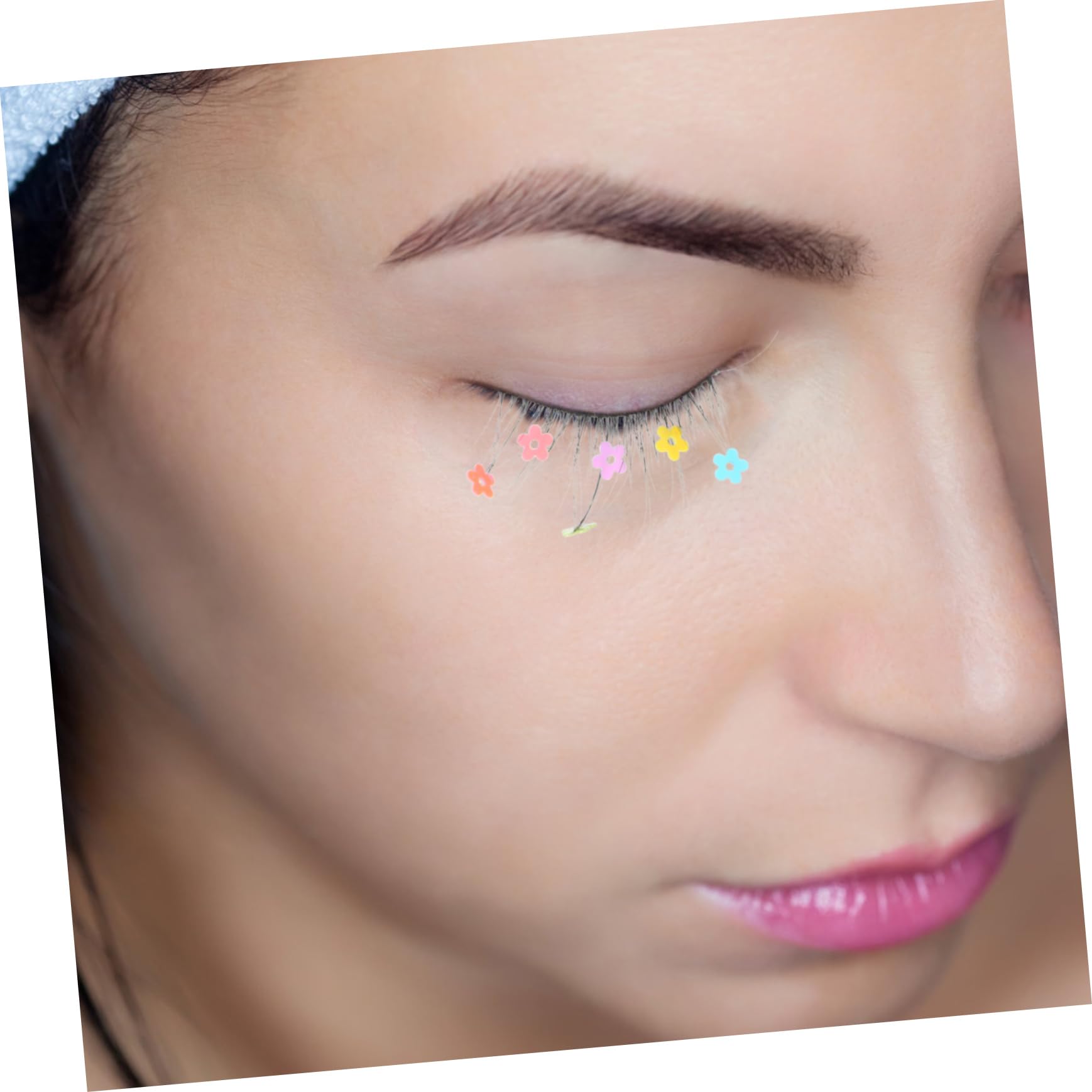 Healeved 15paare Kreative Falsche Wimpern Mit Glitzer Und Blumen Im Herzdesign Wiederverwendbare Farbenfrohe Augenaufschläge Für Cosplay Und Besondere Anlässe