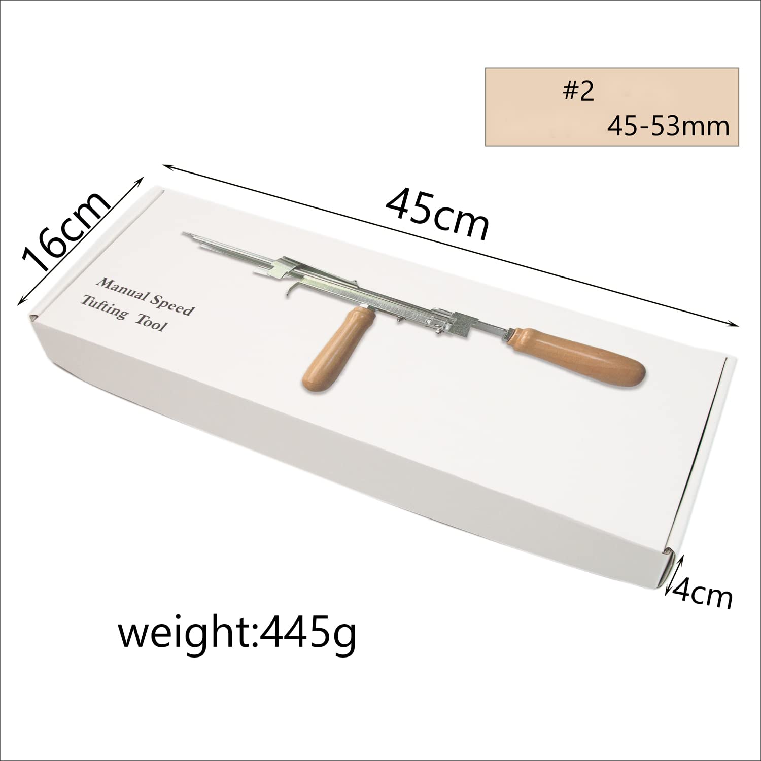 zalati Manuelle Tufting-Werkzeuge, Schlaufen-Florhöhe 45-53 mm, Edelstahl und Holz, Silber