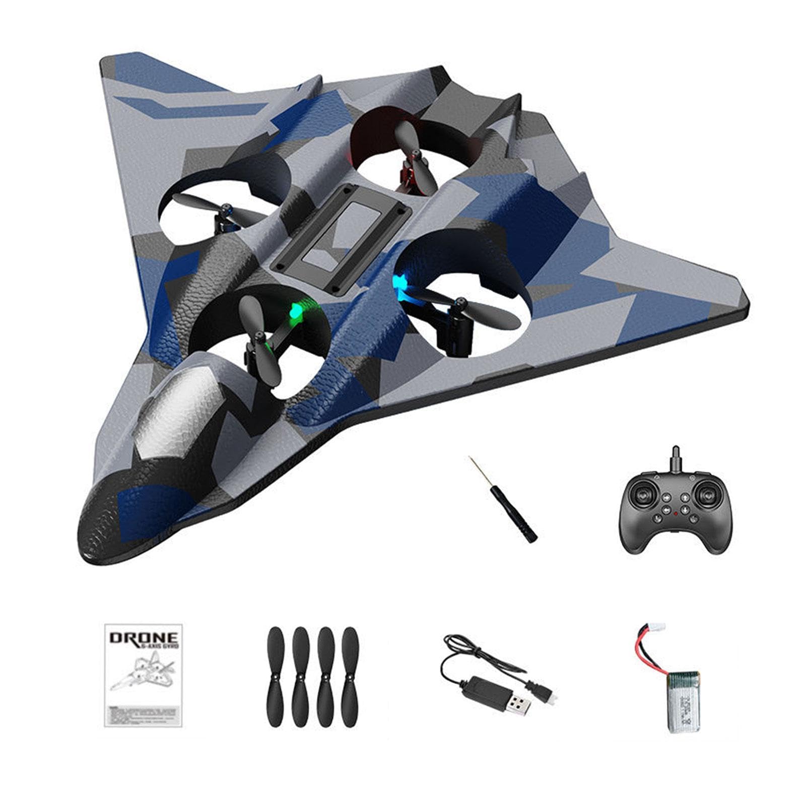 Aereo Radiocomandato RC Quadcopter Telecomando Materiale Eva Flips Rotazione 360 Gradi Facile Decollo Atterraggio Luce Notturna Adatto per Bambini ADU, Blu