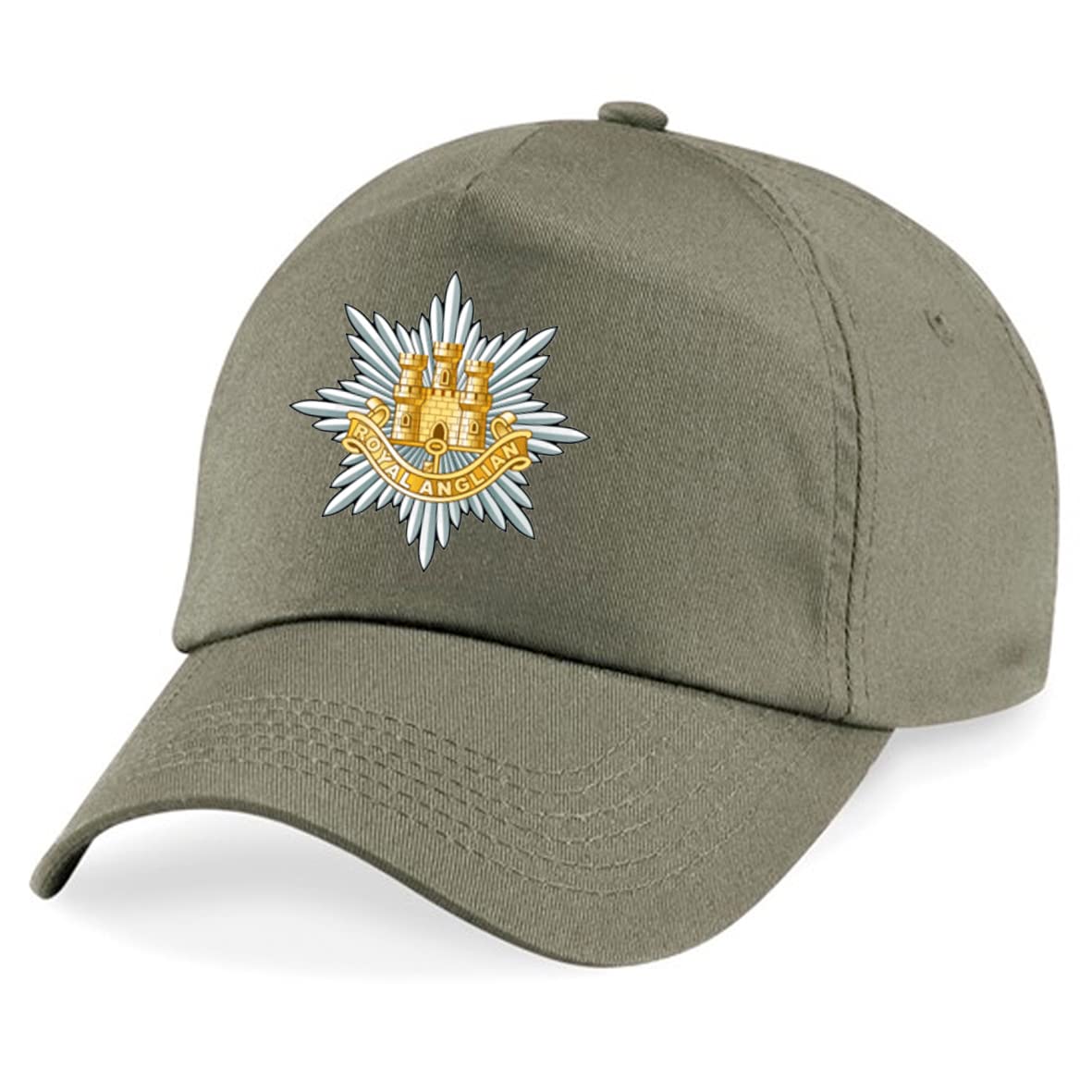 PSave Royal Anglian Regiment Insignia Embroidered Baseball Cap British Army Military Embroidery (Military Green)