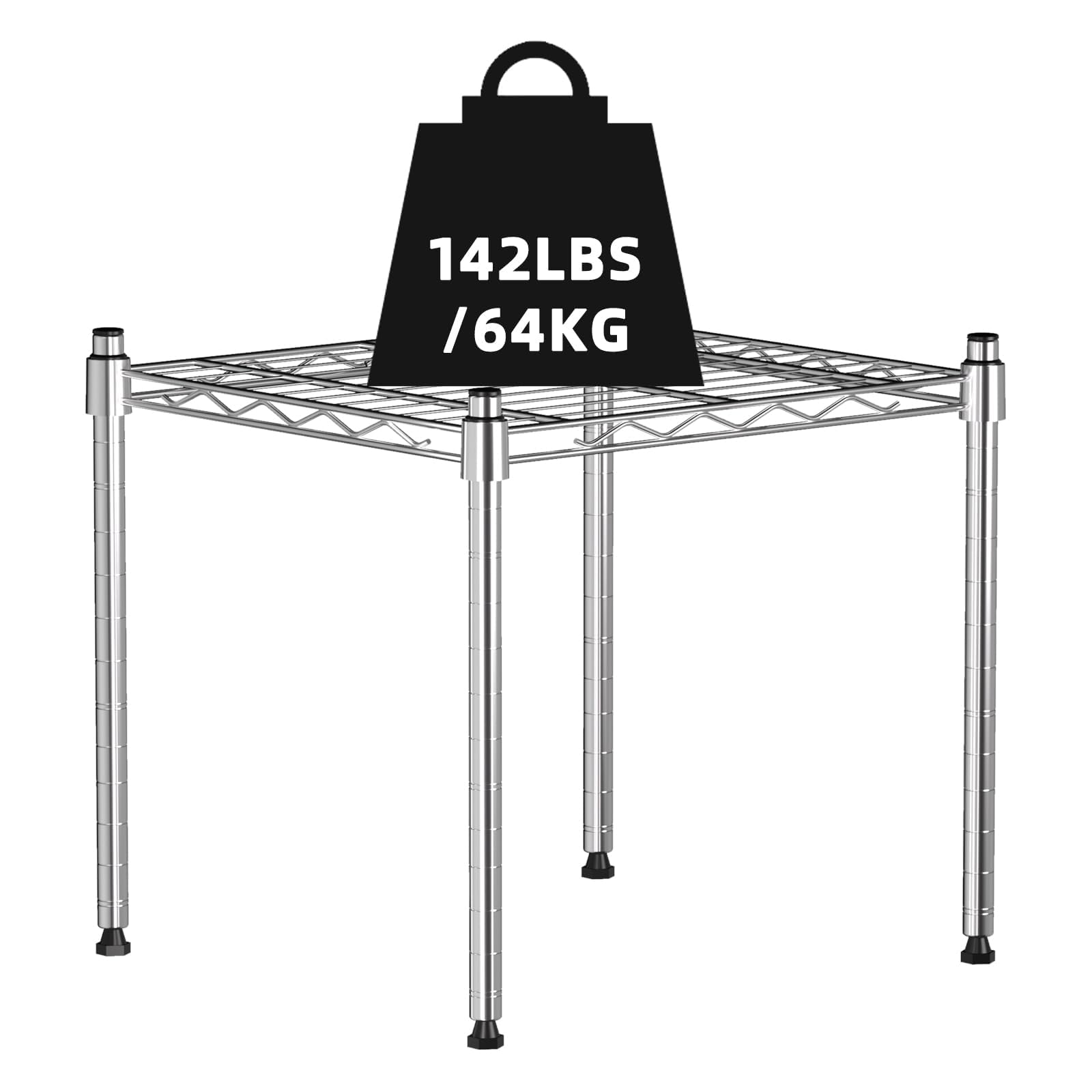 CLCARE Stacking Shelf Adjustable, Stackable & Expandable, Heavy Duty Storage Shelving Unit, Cabinet Organizer Shelf (1-Tier)