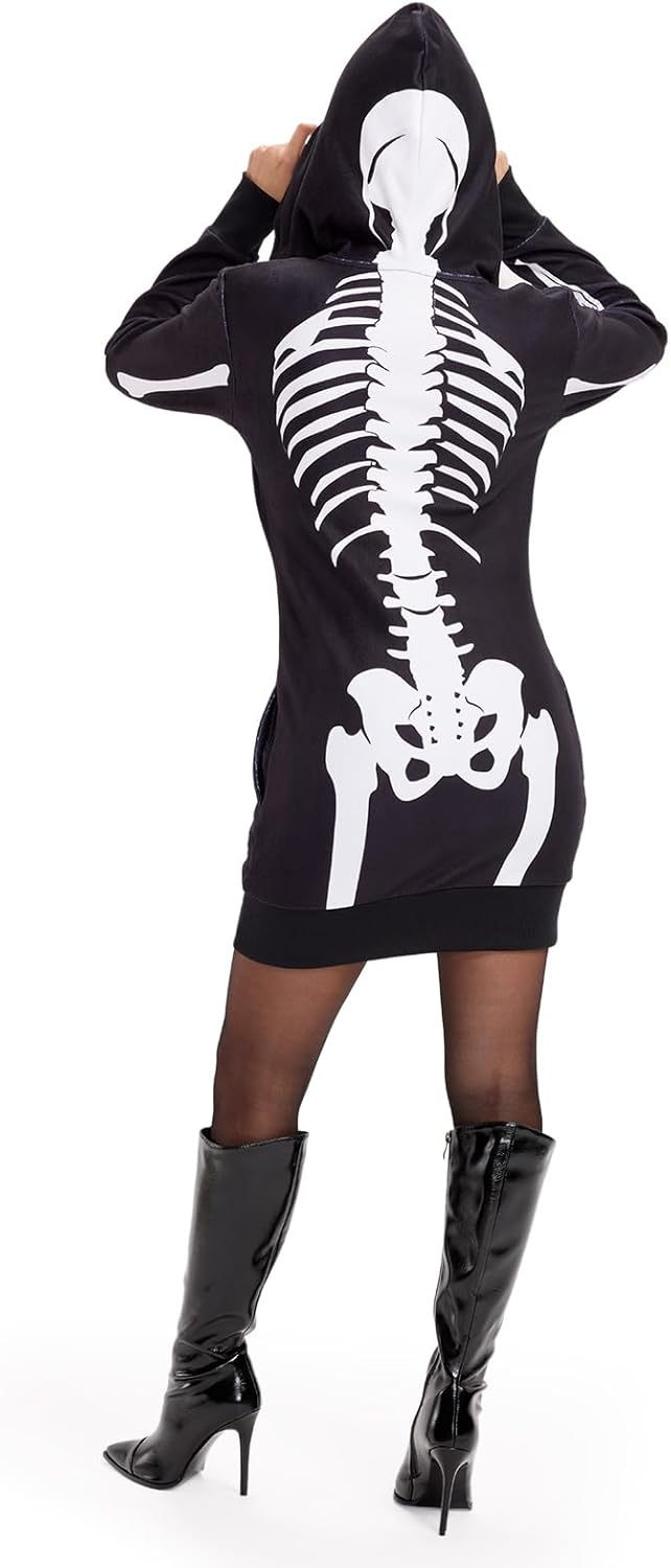 Tipsy Elves Halloween Costumes for Women Adult Hooded Long Sleeve Front Zipper Dress Womens Fun Costume Party Outfit - Image 5