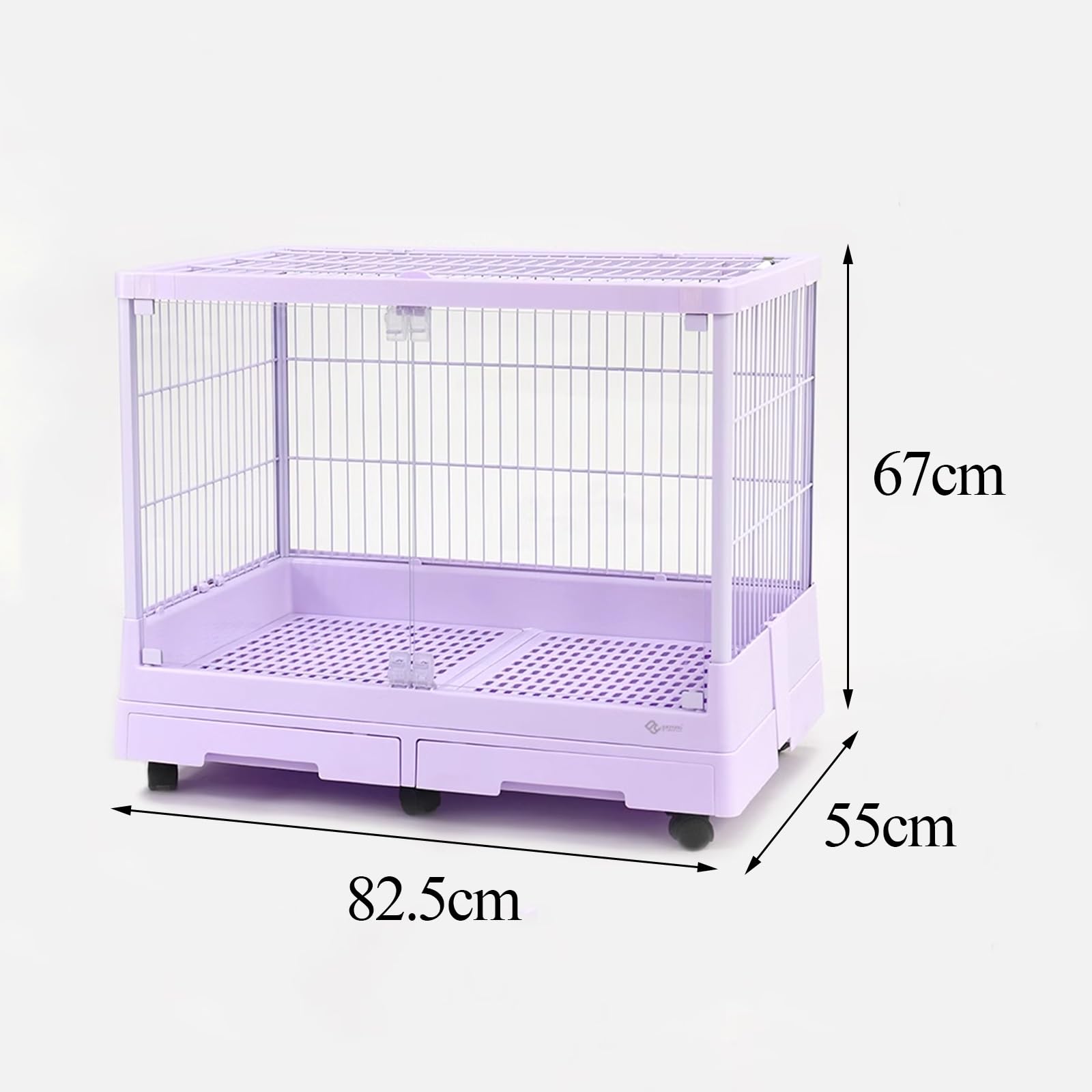 Gabbia Coniglio Nanos 80 cm con Vassoi Estraibili Casetta Coniglio Nanos Facile Pulizia Gabbia for Conigli da Interno su Ruote, Conigliera in Metallo(White)