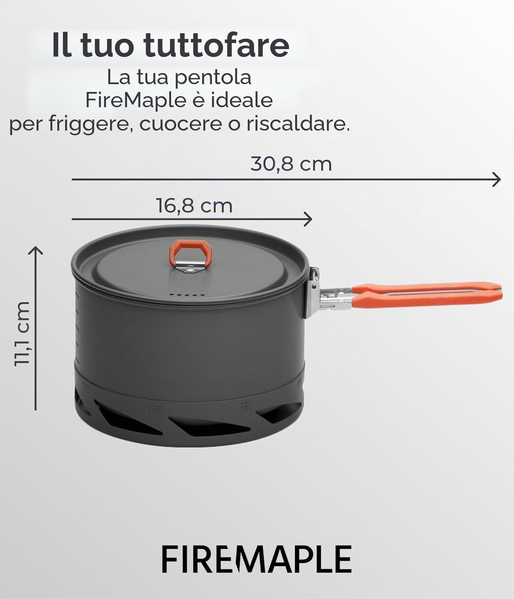 Fire-Maple Braciere Feast K2 Pentola da Campeggio in Alluminio anodizzato Duro con circolazione del Calore 1,5 L