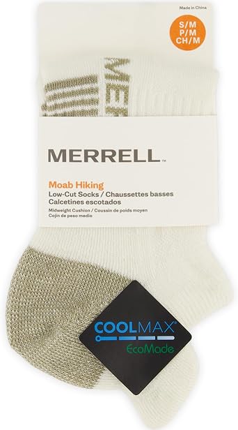 Merrell Unisex Moab Hiking Low Cut Socks, Zoned Cushioning Performance With Moisture Management