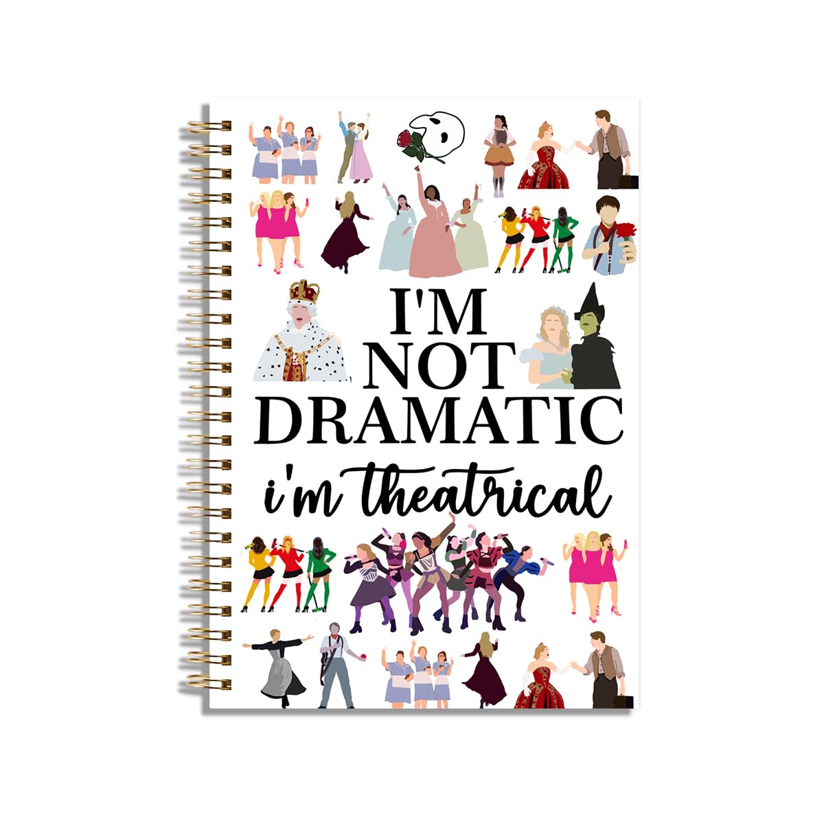 Musical Gift Theatre Notebook Journal Music Lover Gifts for Women Girls Fans Hardcover Spiral Notebook 5.8x8.3