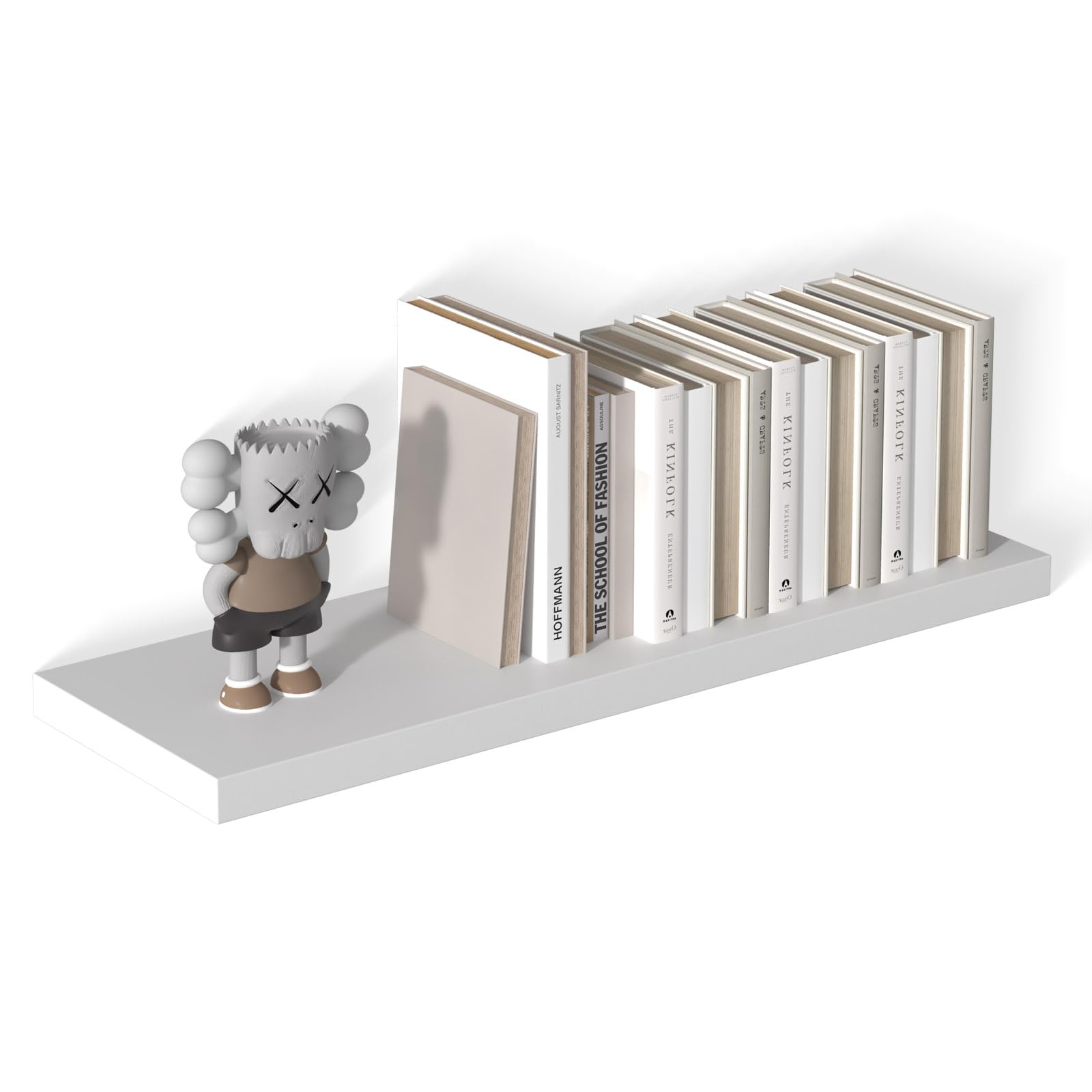 12 Inch Deep Floating Shelves, 36" W x 12" D Wood Floating Shelves for Wall, Large Storage Space Wall Mount Shelf with Invisible Brackets for Living Room Kitchen Bathroom, 1 Pack, White