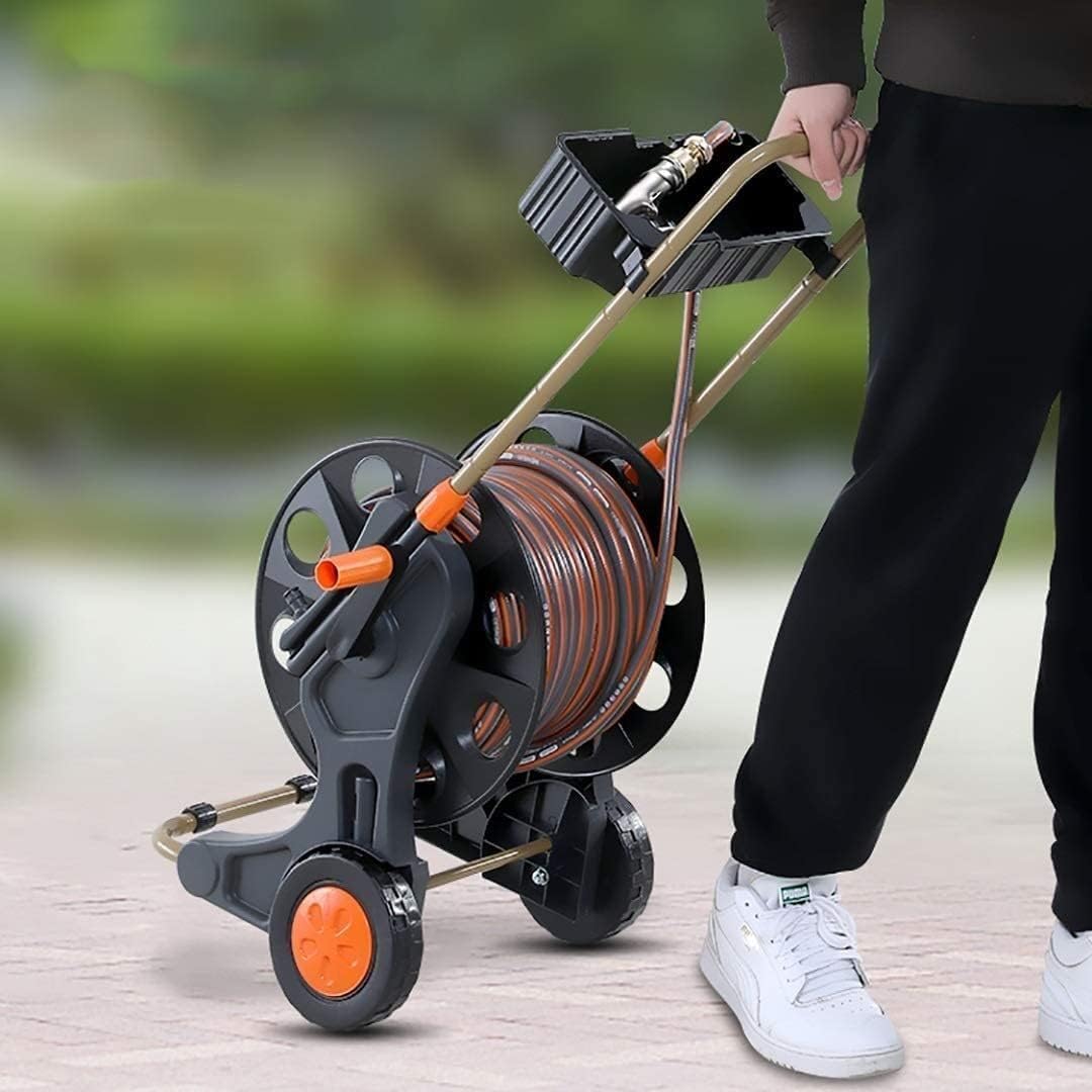 Portamangueras Carrete for Manguera de jardín, Carrito Ligero y portátil con Ruedas, Carrito for Manguera de riego de jardín
