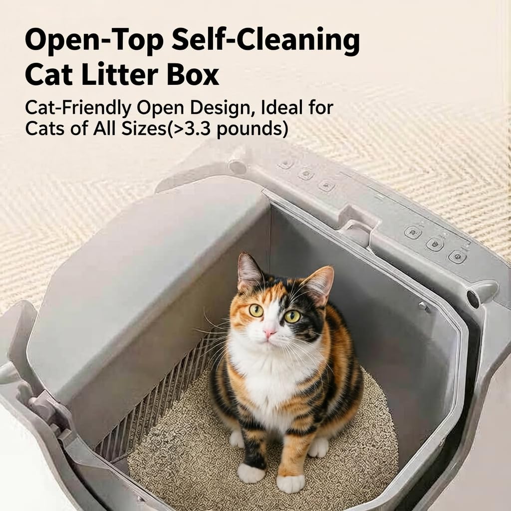 NestPawly M07 Self-Cleaning Litter Box - Open-Top Automatic Cat Litter Box with Odor Control, Safety Features, and Easy Maintenance - image 5