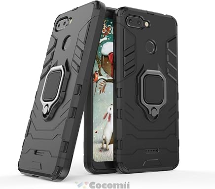 Cocomii Black Panther Armor Xiaomi Redmi 6 Funda [Robusto] T?ctico Anillo Met?lico Sujeci?n Soporte [Funciona con El Montaje De Coche Magn?tico] Case Carcasa for Xiaomi Redmi 6 (B.Jet Black)