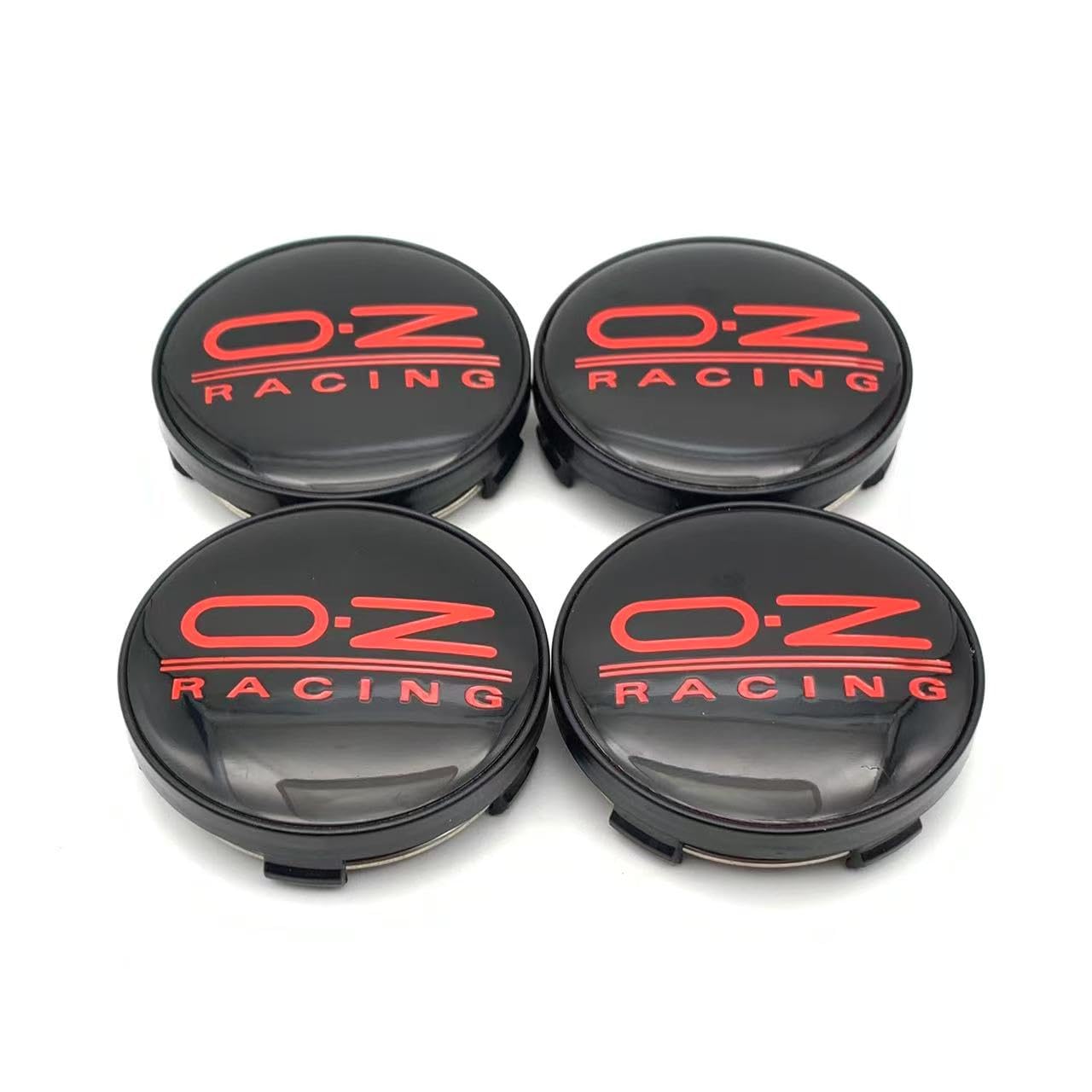 4PCS OZ Racing Wheel Center Caps 60mm/2.36" Wheel Hub Caps Center Hub Cover for Rims (Black Red)