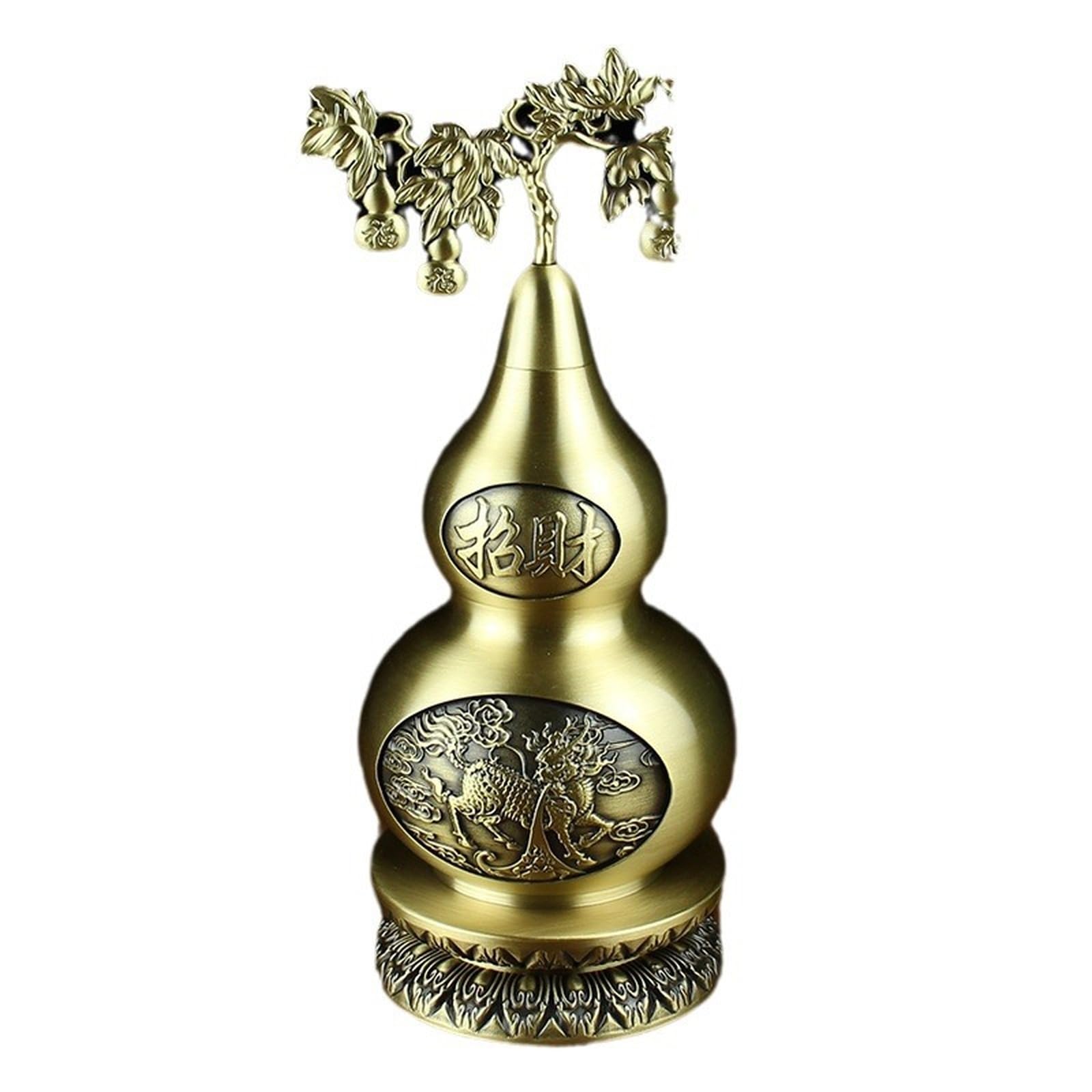 NBKLSWSUI Handmade Brass Brass Gourd Tree Sculpture For Men's Office Desk&man Cave Vintage Decor Unique Feng Shui