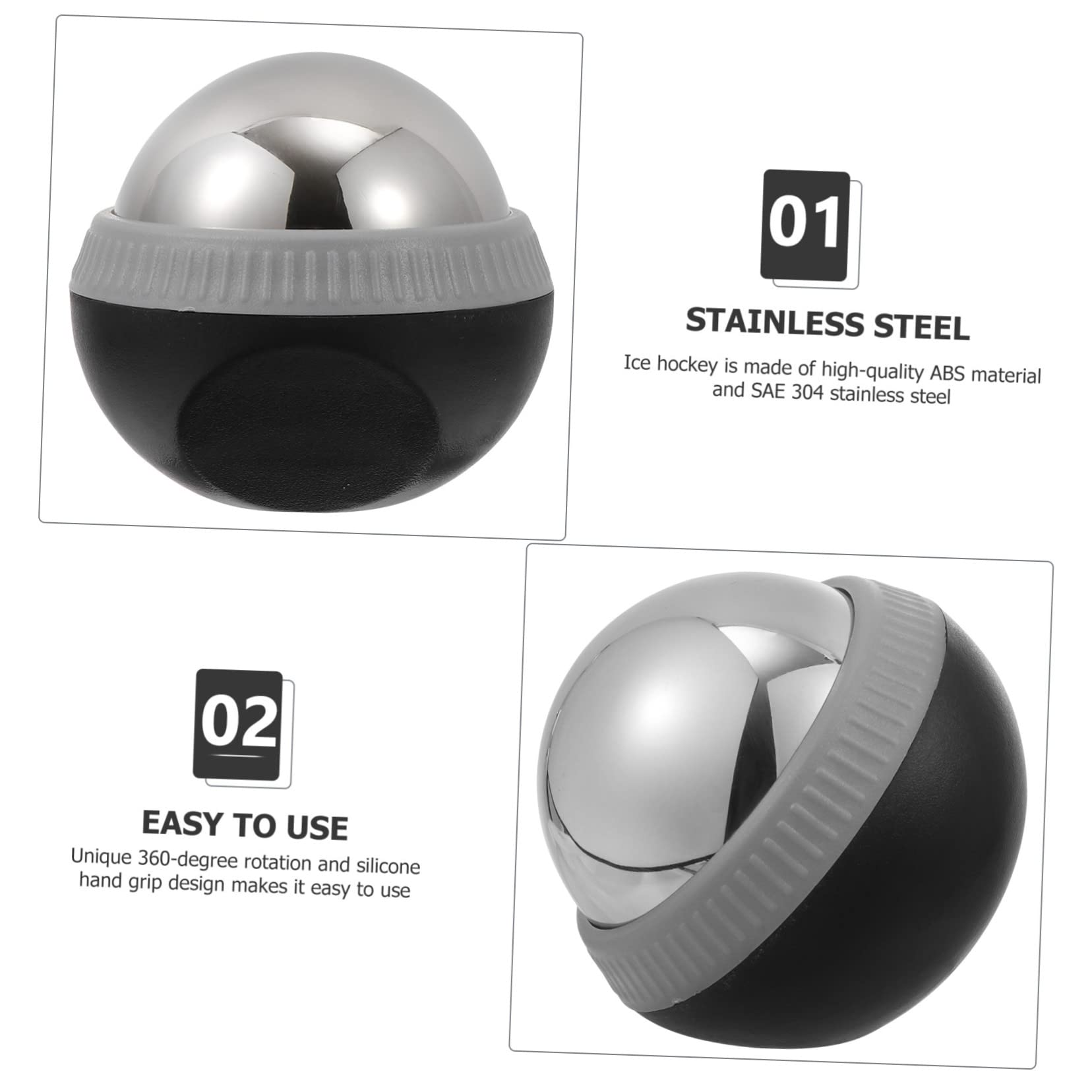 Edelstahl Massageball 1stück Schwarz für Workout und Beauty