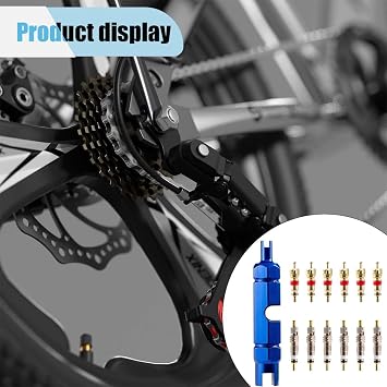 Bicycle Valve Core Remover Tool Kit for Presta and Schrader Valve, Car Bike Valve Core Repair Tightening Tool with 12PCS Valve Cores Brass Replacement