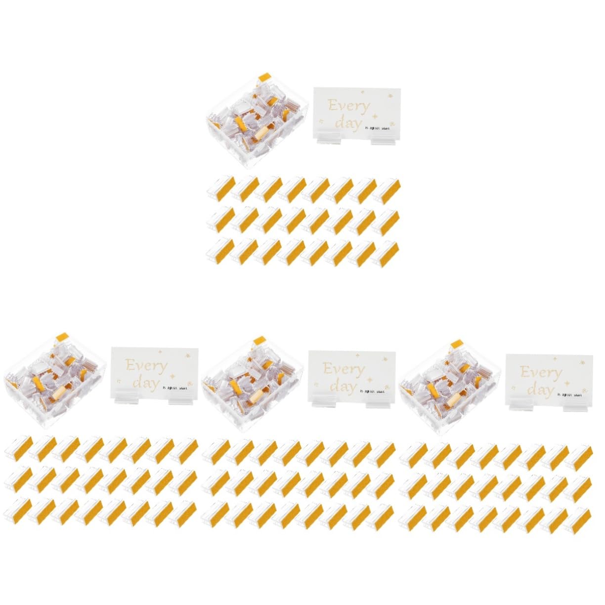 EXCEART 4 Ensembles Porte-étiquette Sur Pied En Acrylique Présentoirs De Signe D'affichage Étiquettes Alimentaires Pour Buffet Présentoir À Assiettes Catalogue Plaque Clips 100 Pièces * 4