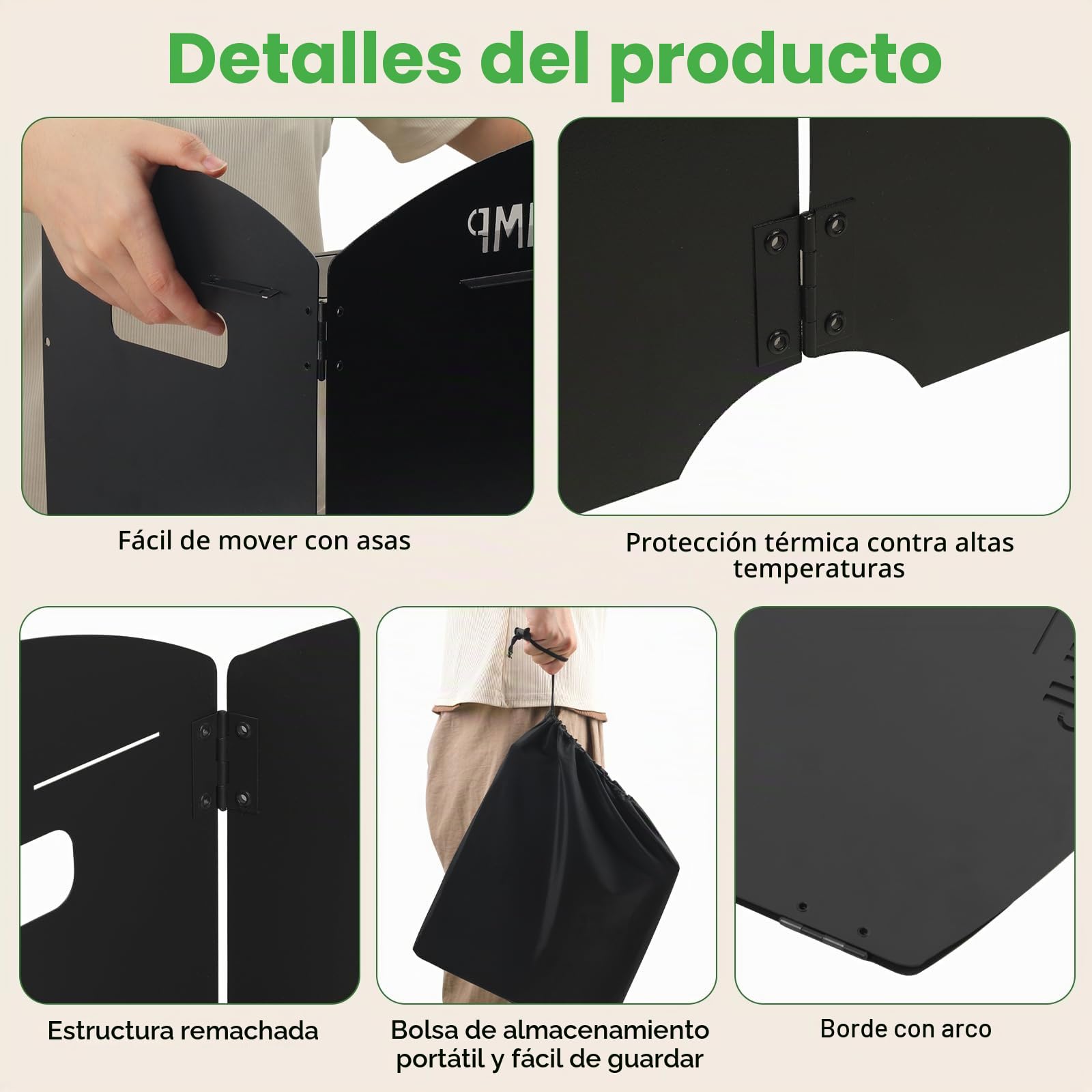 Paravientos Plegable para de Camping Gas: GEEKHOM Protector de Vientos, Fuegos y Quemador con Bolsa - 4 Paneles Acero para Butano, Senderismo, Picnic, Exterior y Acampada