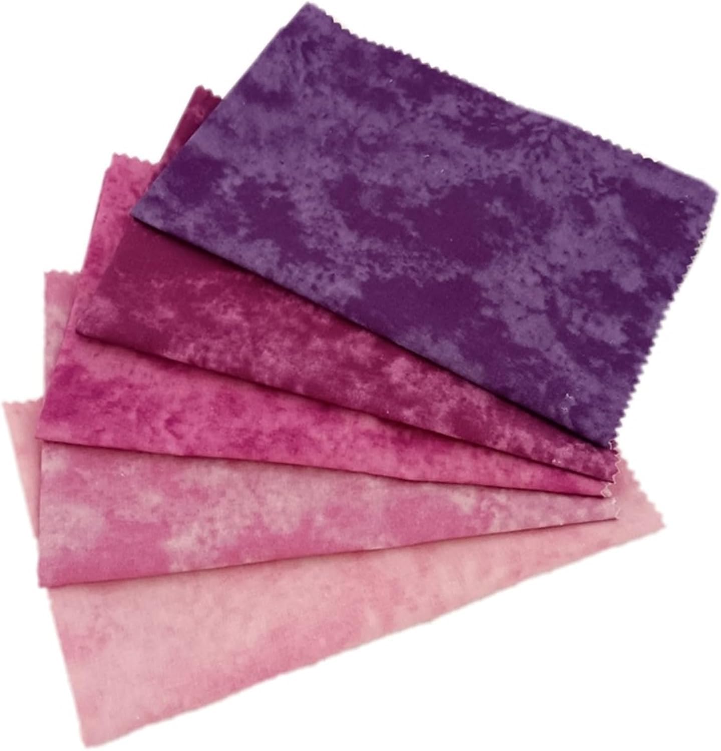 5pcs Smudge Dyed Cotton Fabric 20CM Colorful Square Cotton Fabric Material Cloth for Quilting, Sewing, Crafts, Purple