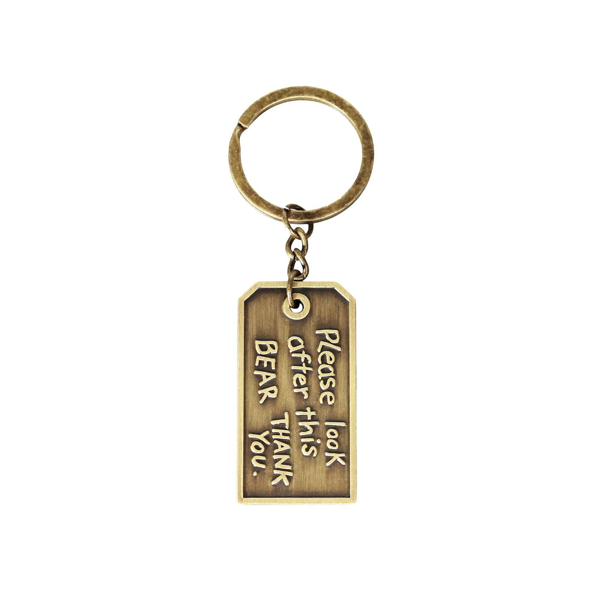 Half Moon Bay Paddington Bear Metal Keyring - Luggage Tag Gold - House Keyring - Paddington Bear Gifts