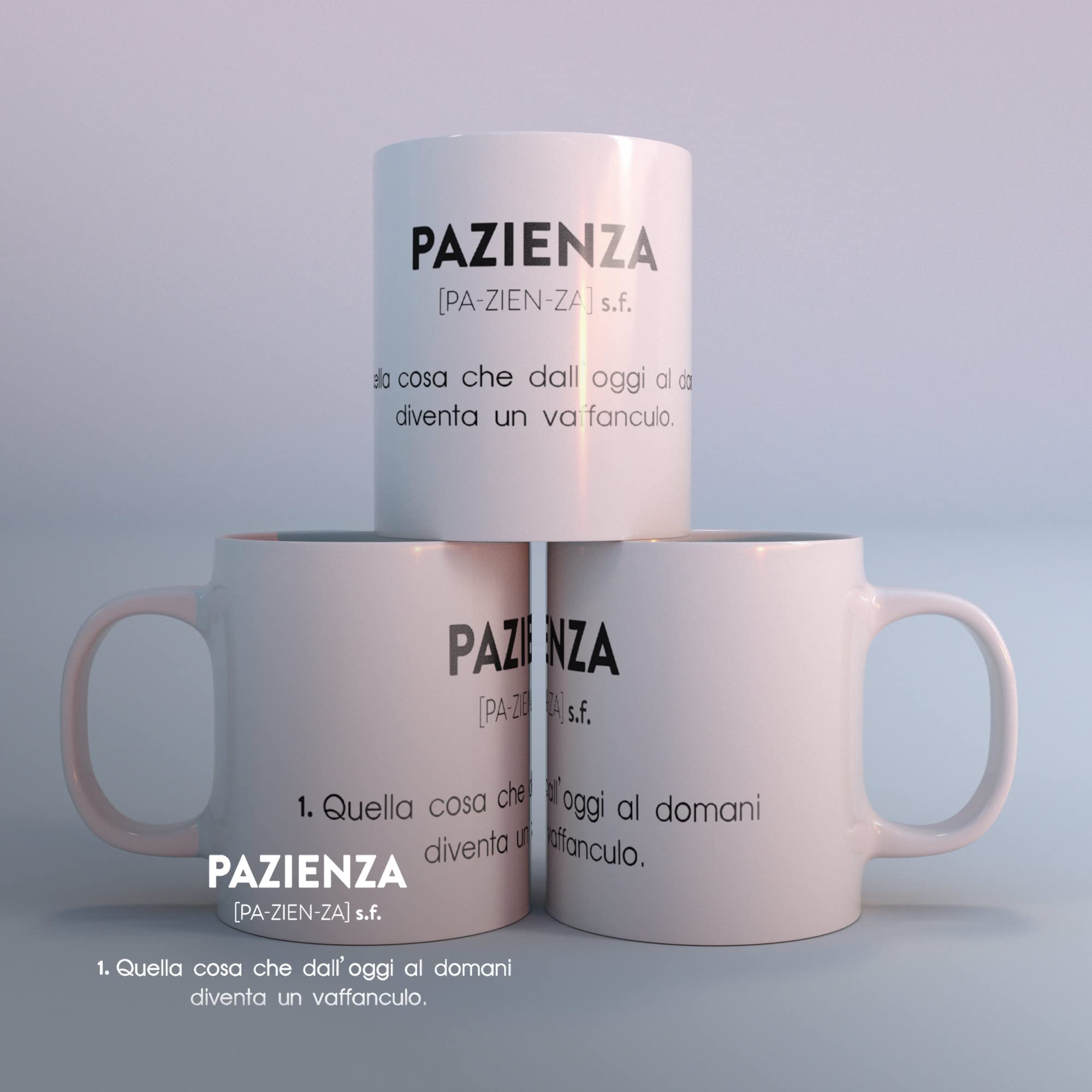 AL PRODUCTION Ceramica Tazza Mug PAZIENZA DESCRIZIONE DIVERTENTE - Tazza regalo di compleanno - Divertente - Humor