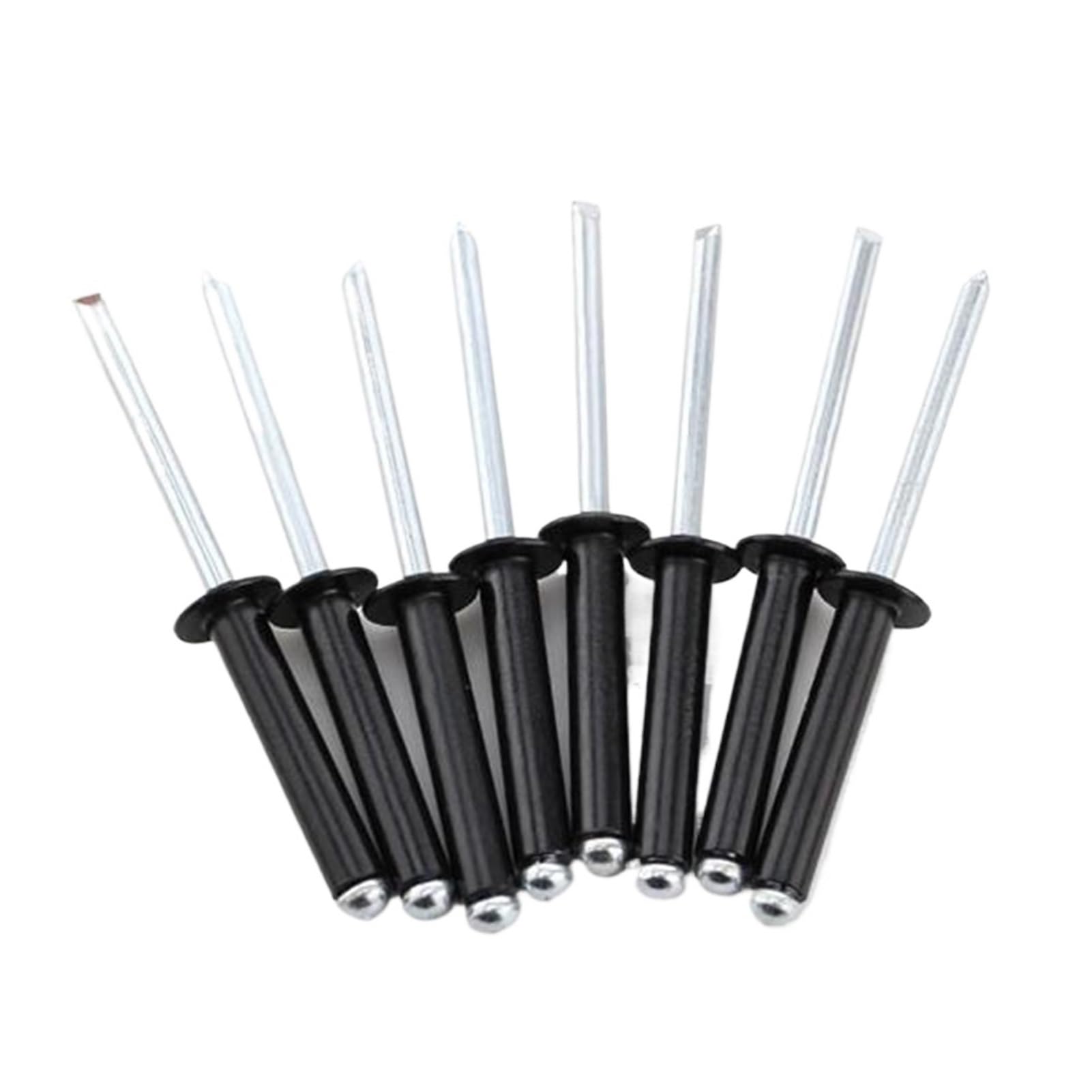 remaches ciegos, Remache ciego 100 Uds M5x25 remaches Pop de aluminio negro núcleo que tira clavos decorativos