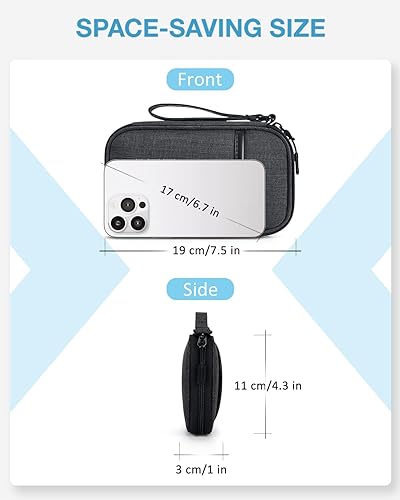 Vista 32 de BAGSMART Organizador de cables de viaje, organizador de cables de viaje, organizador electrónico, funda de viaje, artículos esenciales de viaje