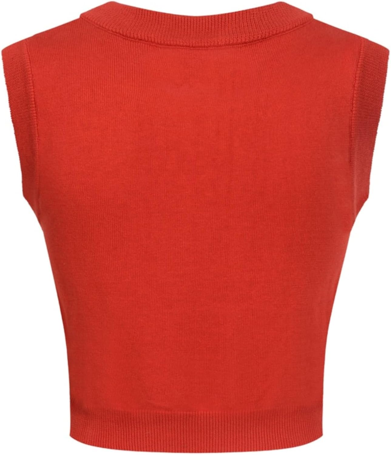 OXKNIT Women's Red Knitted Vest Skirt Sets, Casual Retro Tiger Pattern 2 Piece Sets Cotton Summer Outfits