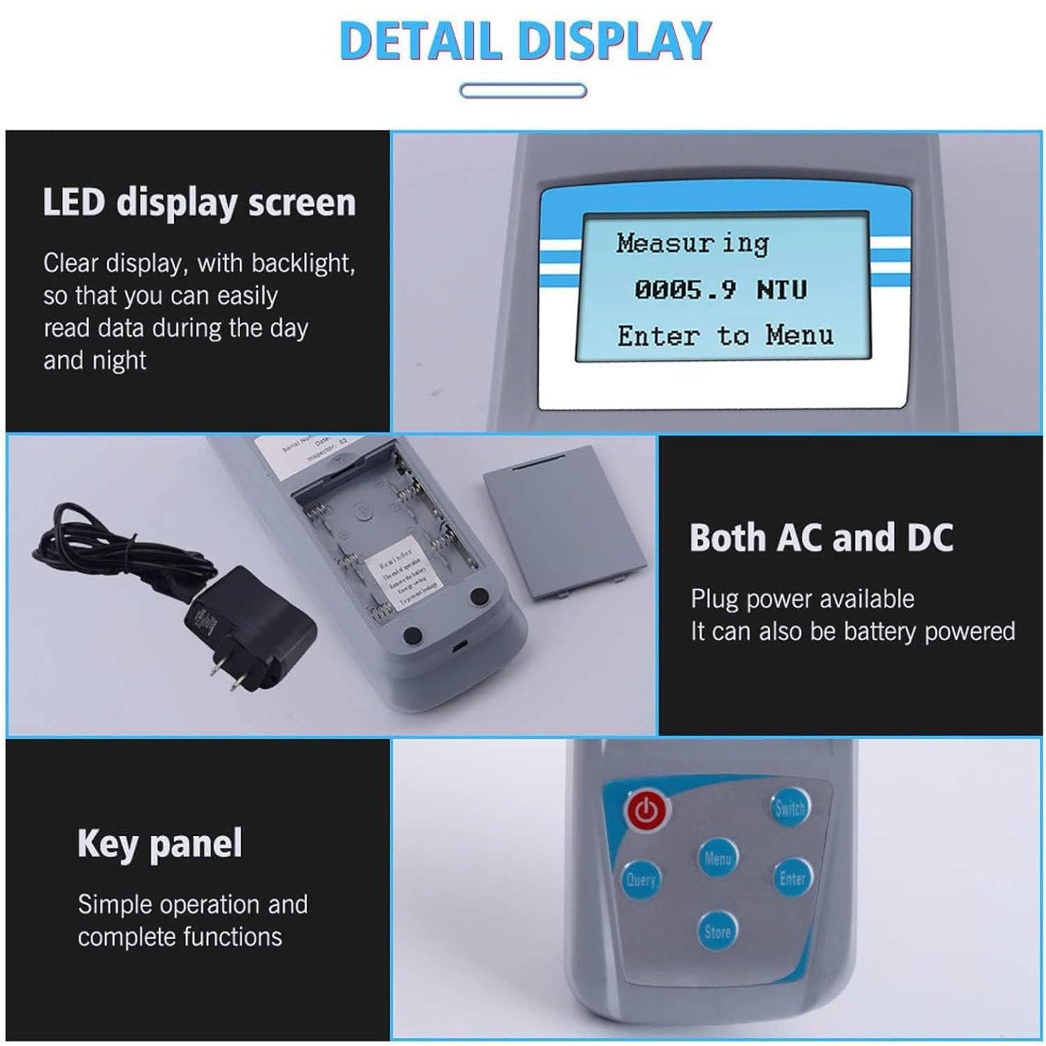 Turbidímetro, Turbidímetro Digital Portátil Para Agua, Equipado Con Funciones De Almacenamiento Y Consulta De Datos, Para Laboratorios, Plantas De Tratamiento De Agua,ZD-201