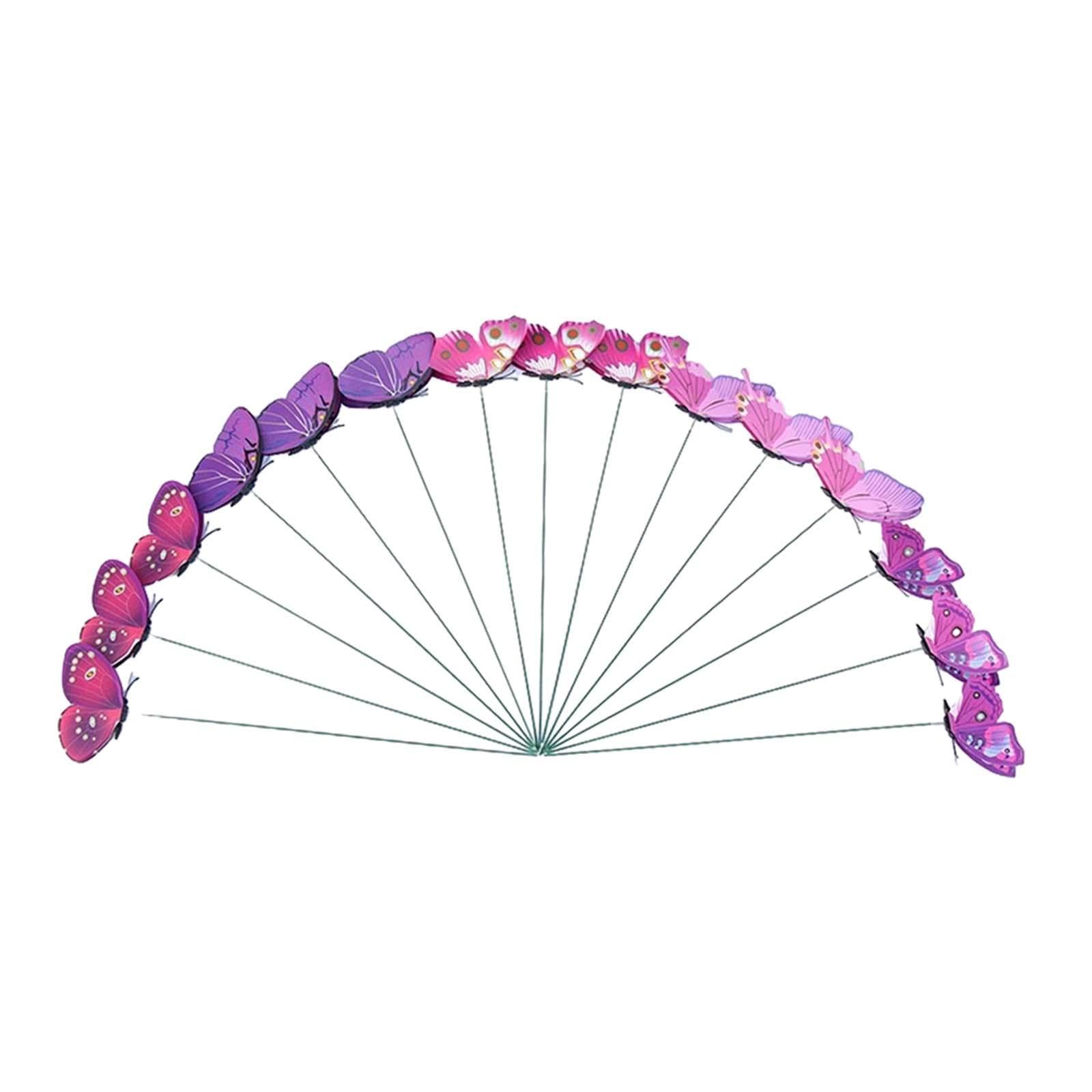 24x Butterfly Garden Stakes Housewarming Patio Butterfly Decorations Outdoor Purple-image-12