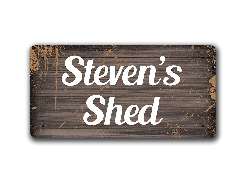 Mcmug White - Steven's Shed - Metal Sign, Decorative Sign, 200Mm X 100Mm