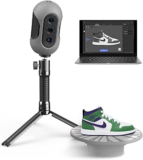 3DMakerpro Mole 3D Scanner, 0.1mm Resolution, 0.05mm High Accuracy with 10fps Scan Speed, Supporting Handheld Turntable Dual Modes Black Object Scanning,Compatible with Win10/MasOS (Premium Version)