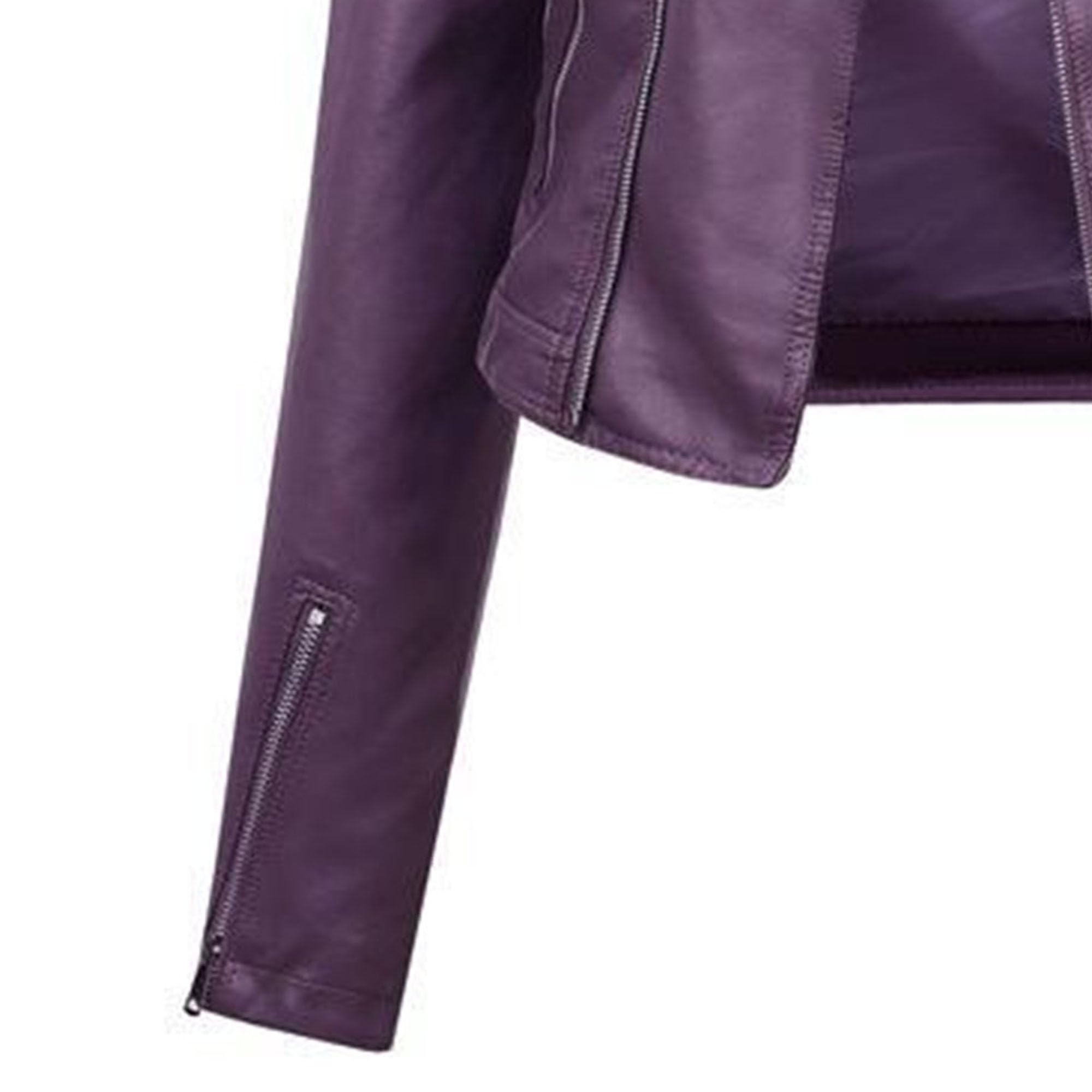 DGKaxiyaHM Veste De Moto En Cuir Mince Pour Femmes Manteau De Motard Court à Revers Et à Manches Longues Manteau Bombardier DéContracté De Couleur Unie