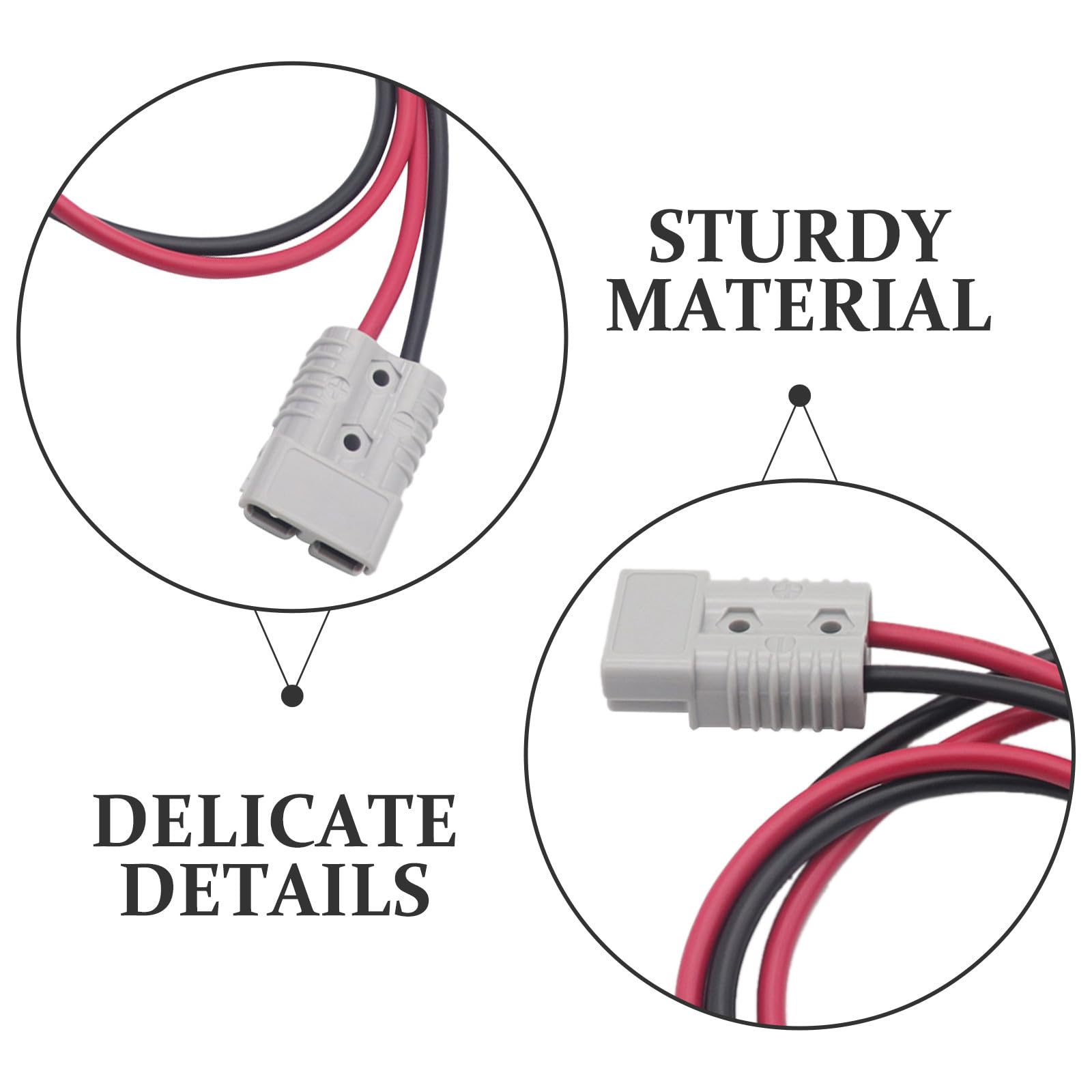 Cable Inversor de Batería de Coche 175a Conector Rápido, Cable de Cobre 6 Awg de 1 Metro, Resistente a Voltaje para Autocaravanas y Sistemas de Remolque