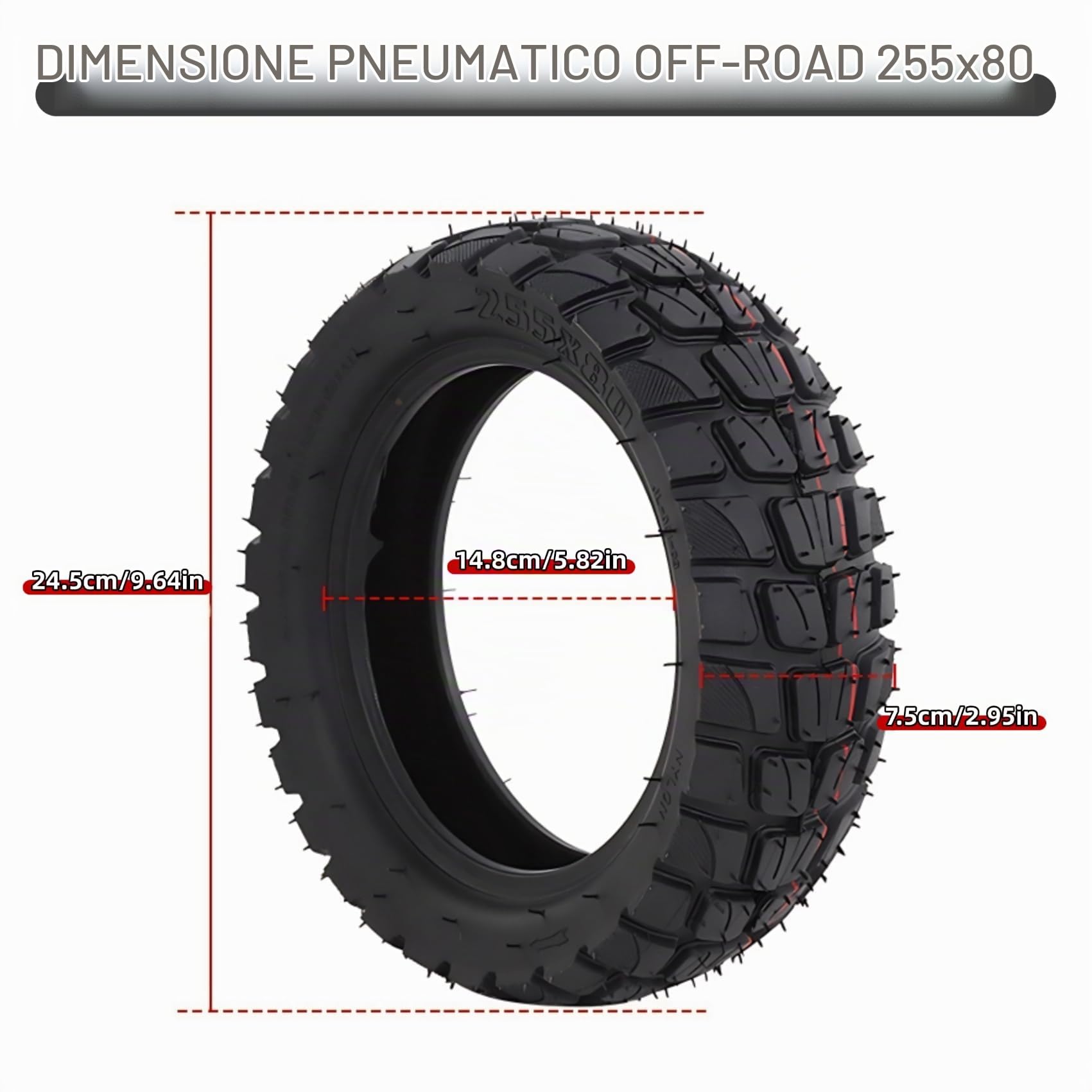 Pneumatico 80/65-6 con Camera d'Aria 10x3.0, Gomma Fuoristrada Ricambio 10 Pollici per Monopattino Elettrico, Copertone Spesso & Camera d'Aria con Valvola Angolata, Compatibile con Kugoo M4