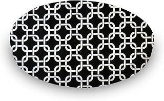 SheetWorld Fitted 100% Cotton Percale Oval Sheet, Fits Stokke Mini 23 x 29, Black Links, Made in USA