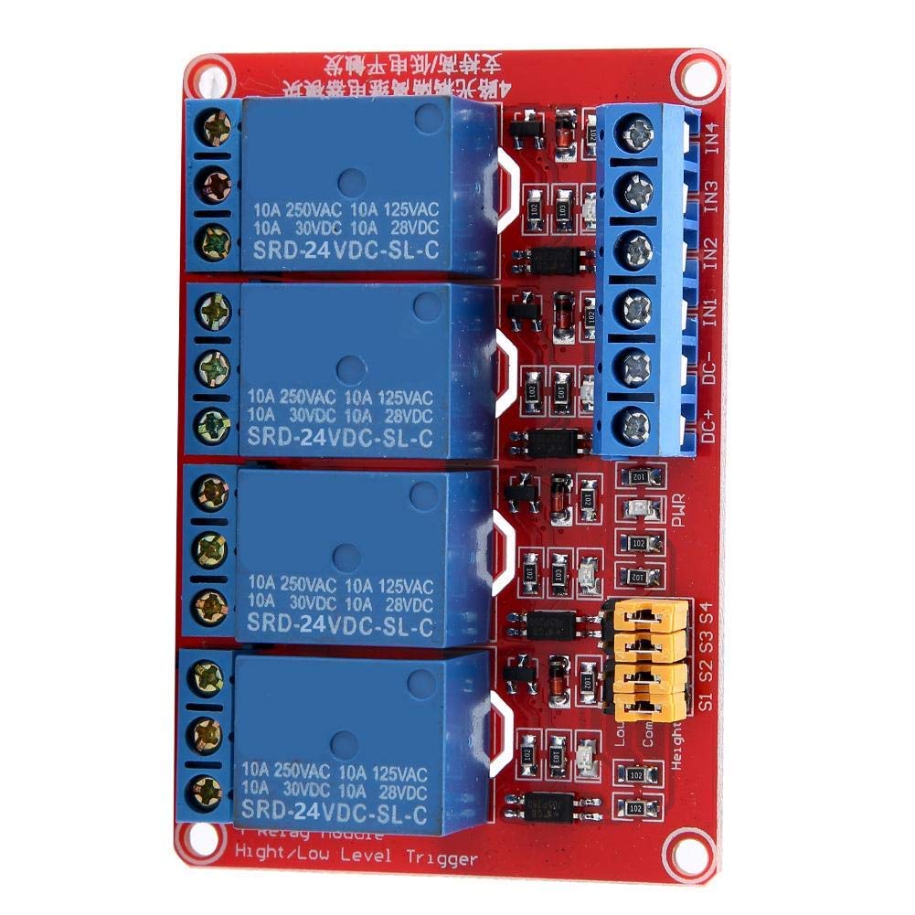 Produktbild von 4-Kanal Relaismodul Mit Optokoppler – 5V/12V/24V, High/Low Trigger, 250V/10A, Für Arduino, SPS Und Heimautomation