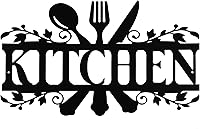 HOTOP Black Farmhouse Kitchen Metal Wall Sign - Rustic Country Decor Art for Dining Room, Pantry, 14x8.8 Inches