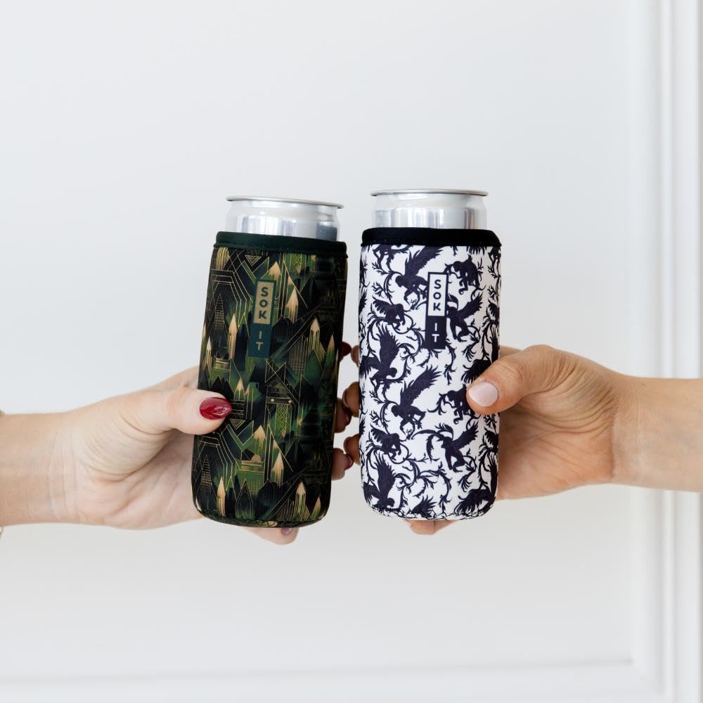 Sok It CanSok Schutzhülle für Bier und Limonade, isolierte Neopren-Hülle (Stadtgrenzen, 340 ml, schlanke Dosenhülle)