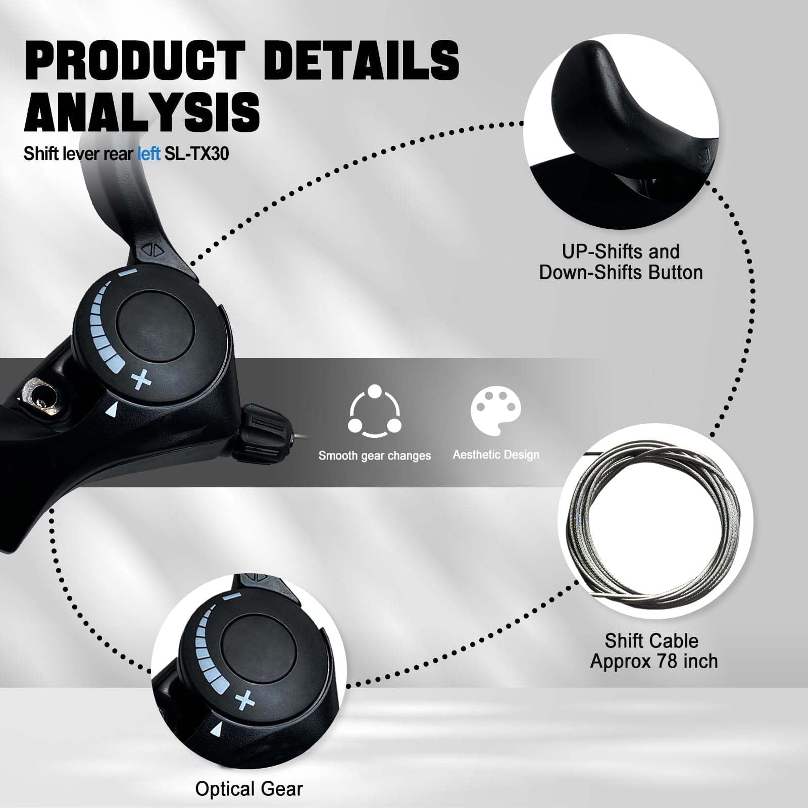 Amazon.co.jp: RainFlowwer バイクギアシフター、SL-TX30-6R