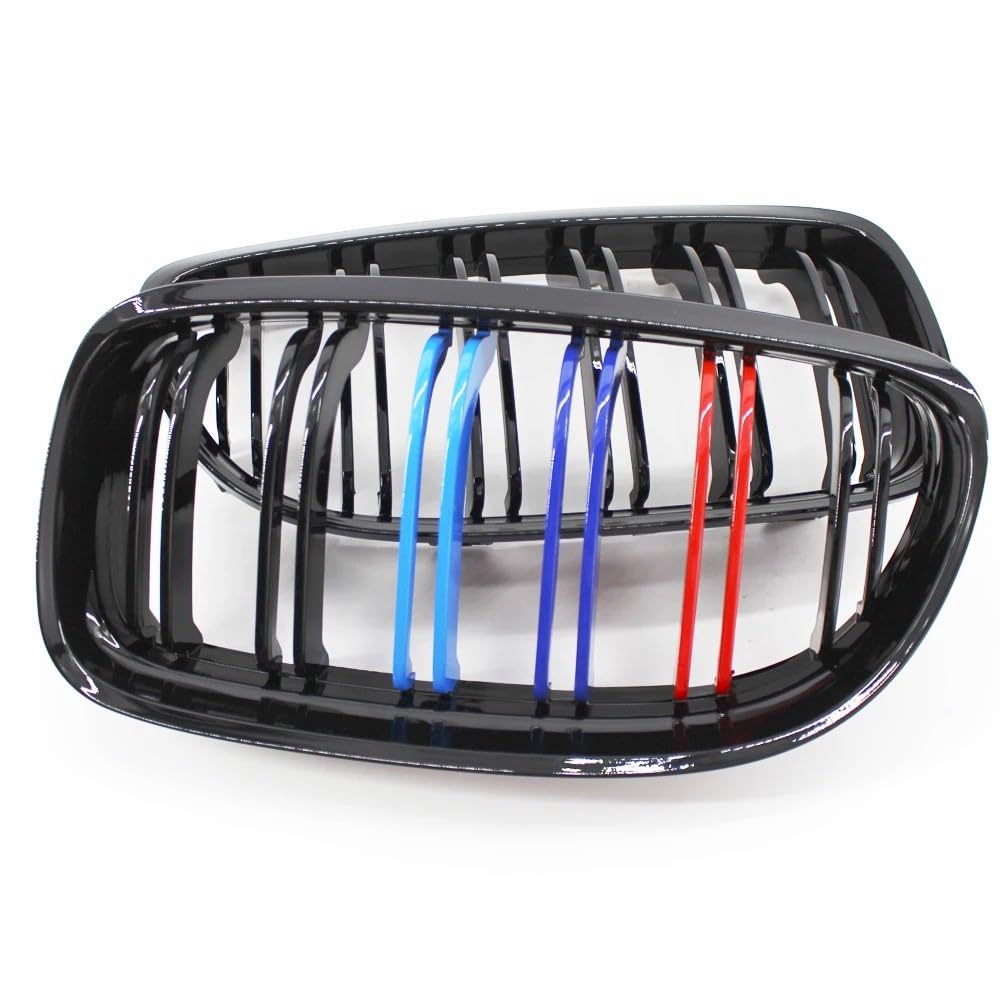Riñones Negro Rejilla Radiador Rayas 3er E90 Accesorios Sport Parrilla delantera Brillo Negro Deporte Parrilla Radiadora para Serie 3 E90 E91 LCI 323i 325i 328i 330i 335i (E90 2009-2012 LCI,