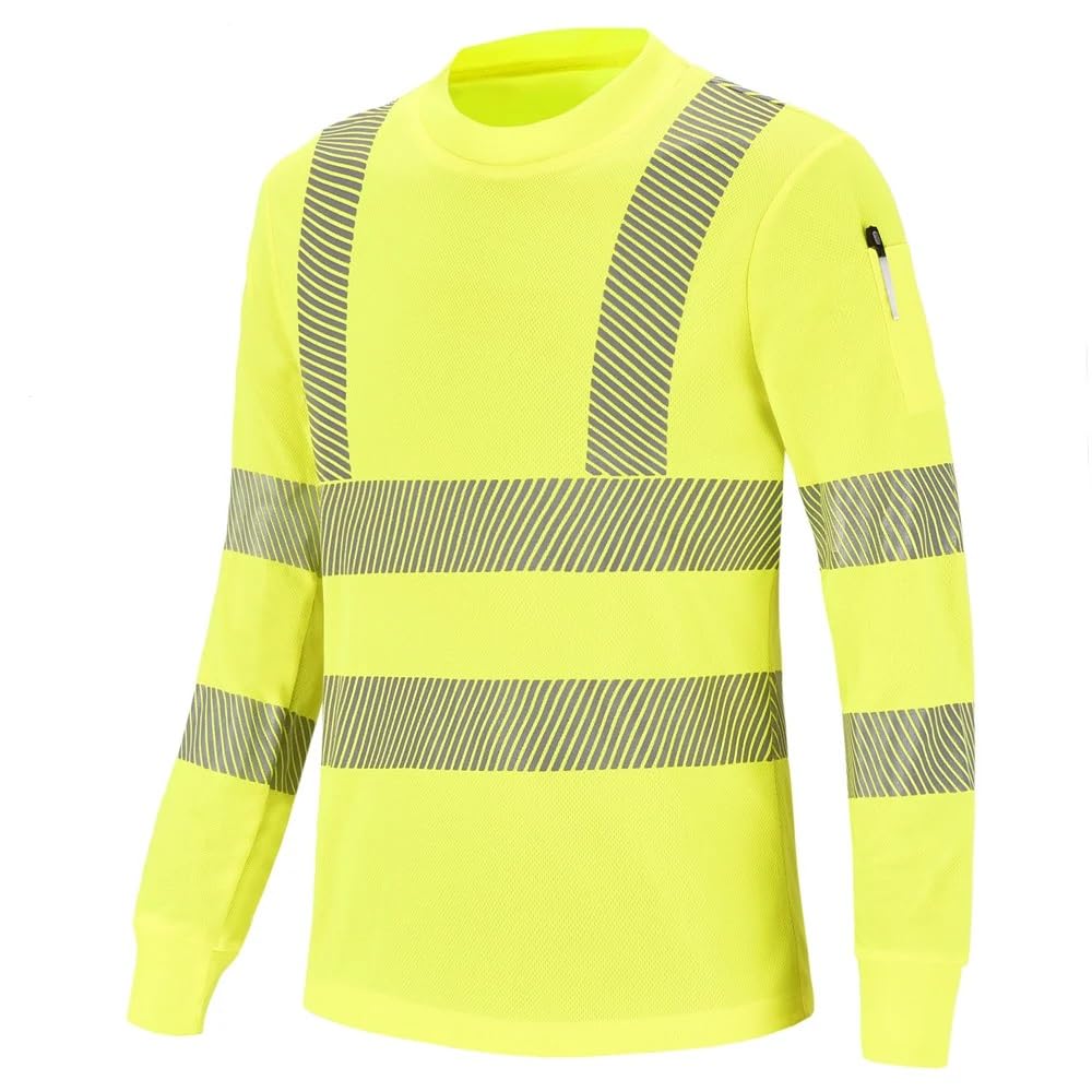 Chaleco reflectante de alta visibilidad, Polo reflectante de alta visibilidad manga larga y secado rápido, unisex, multicolor, varios tamaños(Orange,5XL)