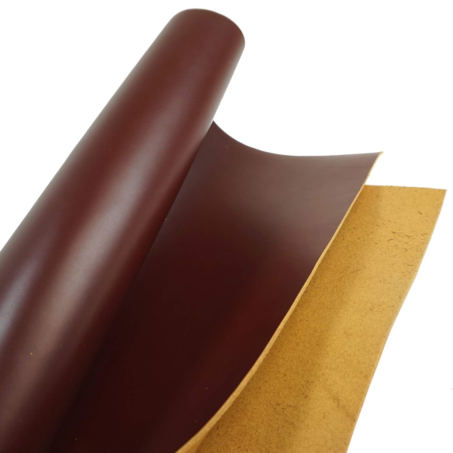 RAM'S LADN - Hojas de cuero genuino para manualidades, piezas cuadradas de cuero vacuno de grano completo, curtido vegetal (marrón vino (2.0 mm), 12 x 12 pulgadas)