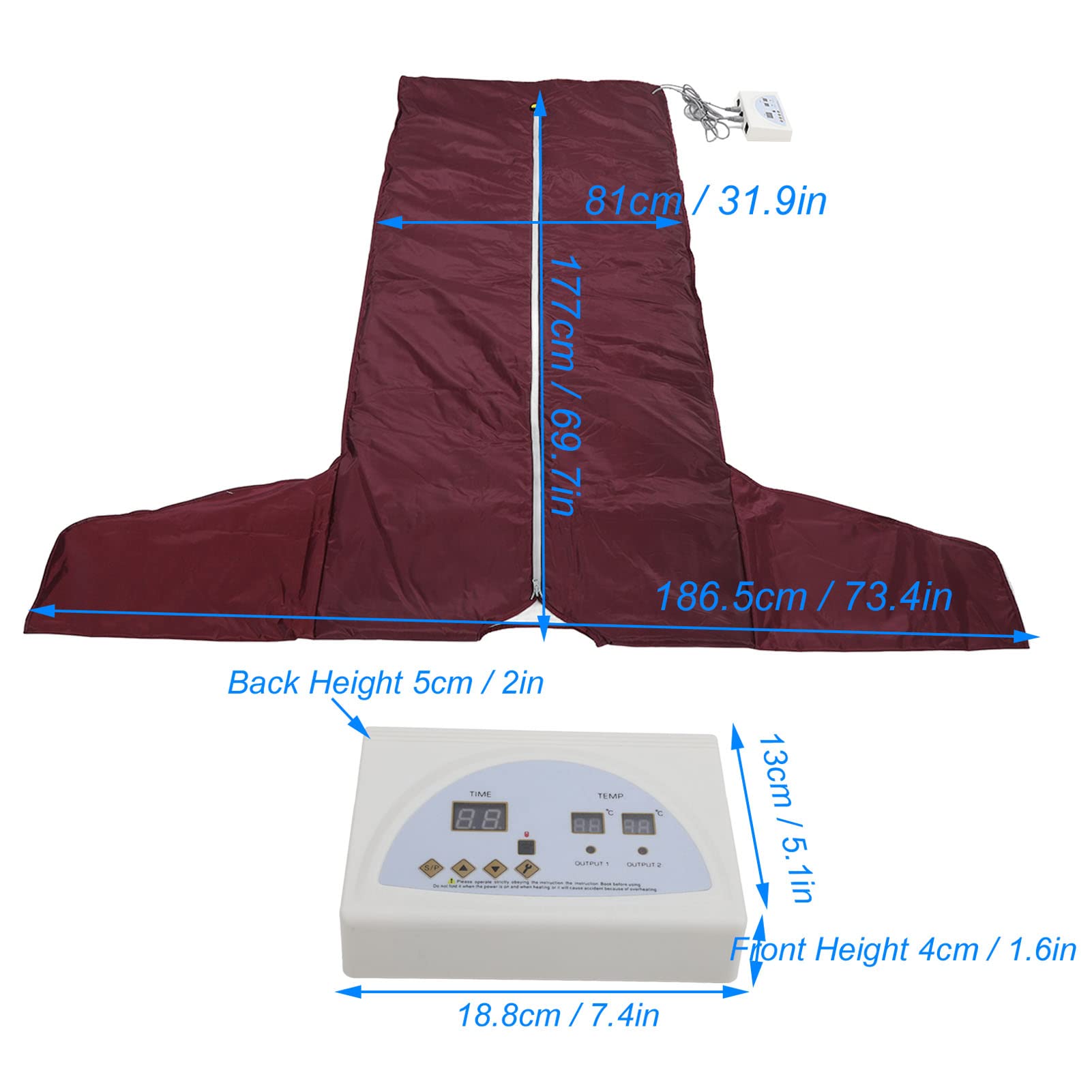 Coperta per Sauna a Infrarossi, Coperta per Sauna Personale per Sollievo Dalla Fatica Disintossicante Sauna Portatile a Infrarossi Lontani Macchina di Bellezza con Interruttore di Sicurezza(EU)
