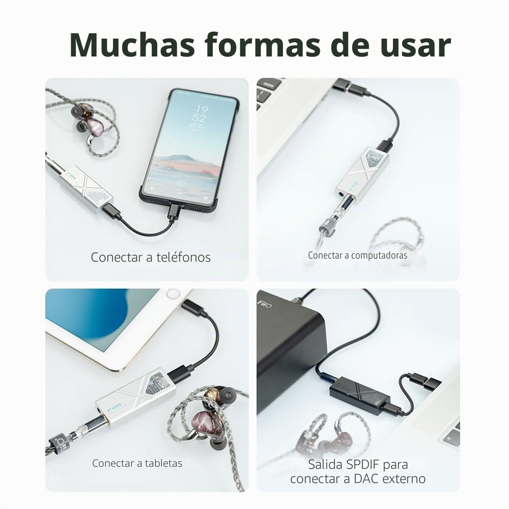 FiiO KA13 DAC Portátil Amplificador Auriculares Plata
