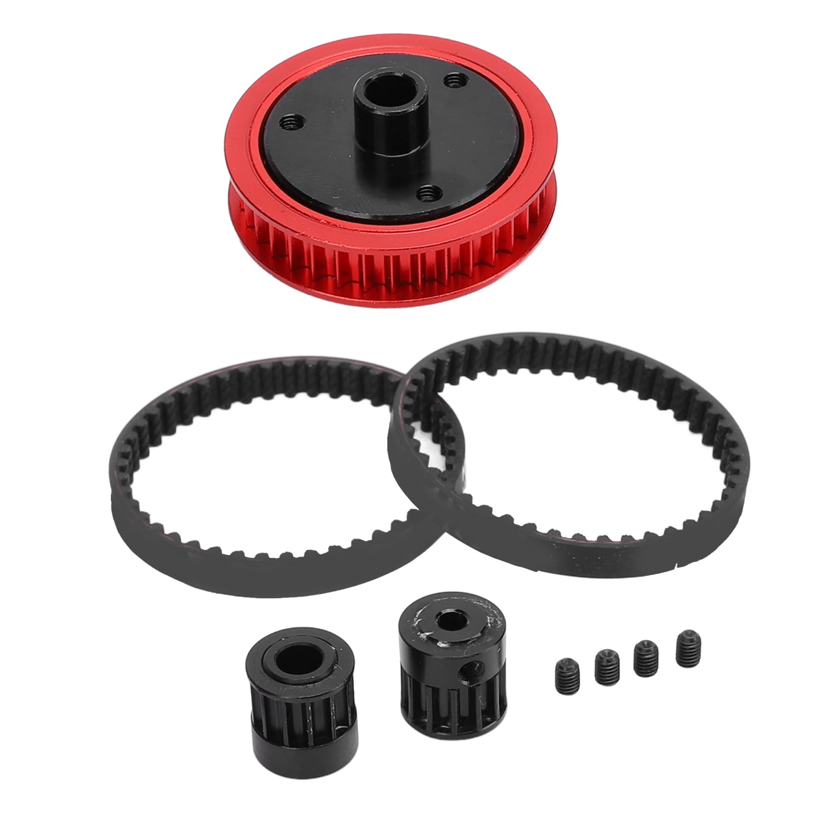 RC Crawler Belt Drive Transmission Pulley Gear, Aluminum Alloy Adjustable Wheel Base Belt Drive Gear System for Axial SCX10 1/10 90046 90047 RC Car