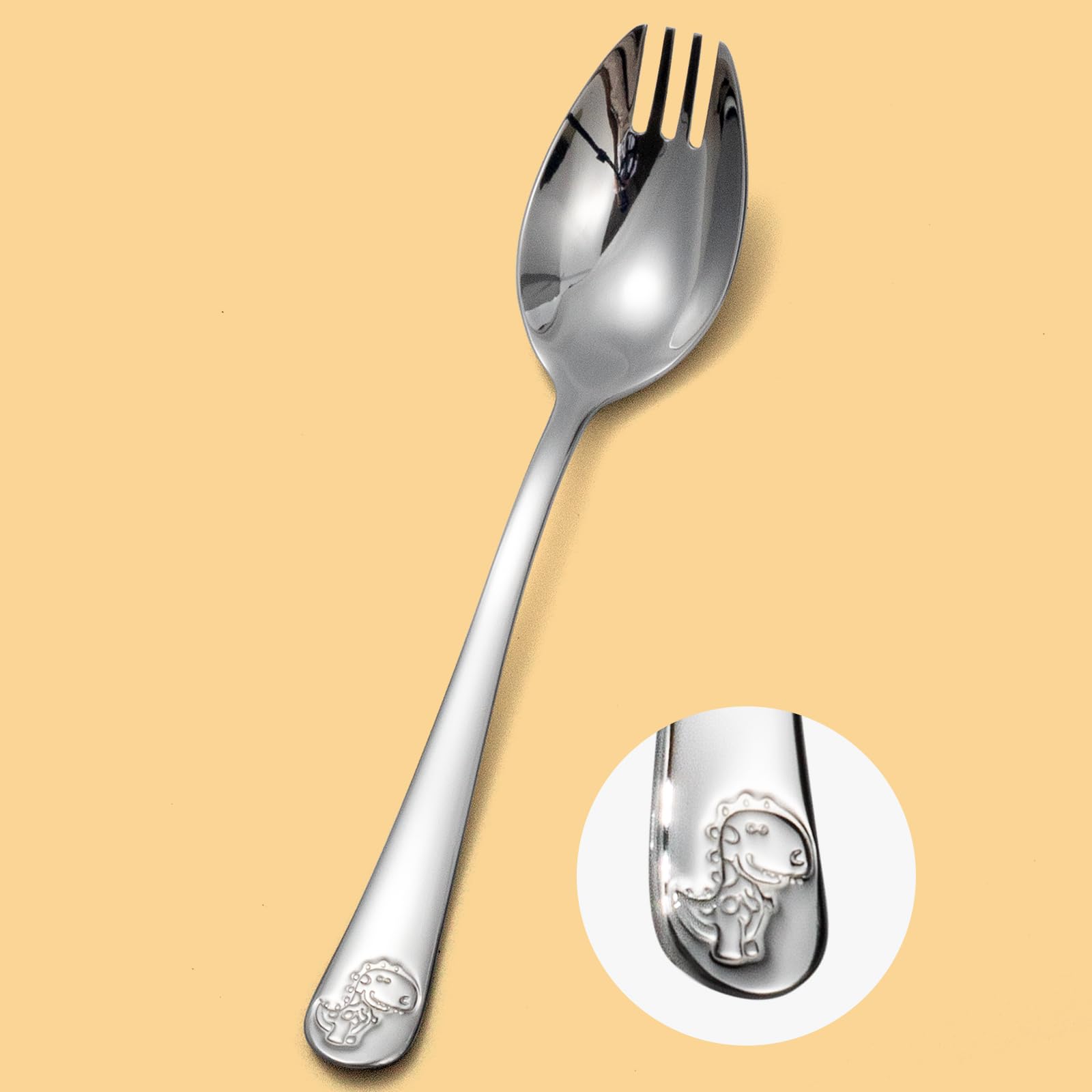 Alata Mini Sporks, 8-Pack Food-grade Stainless Steel Mini Sporks, 5.7 Inches Salad Forks For Dessert, Ice Cream, Salad, Soup, Noodle, Spaghetti, Dishwasher Safe — Amazon image 3