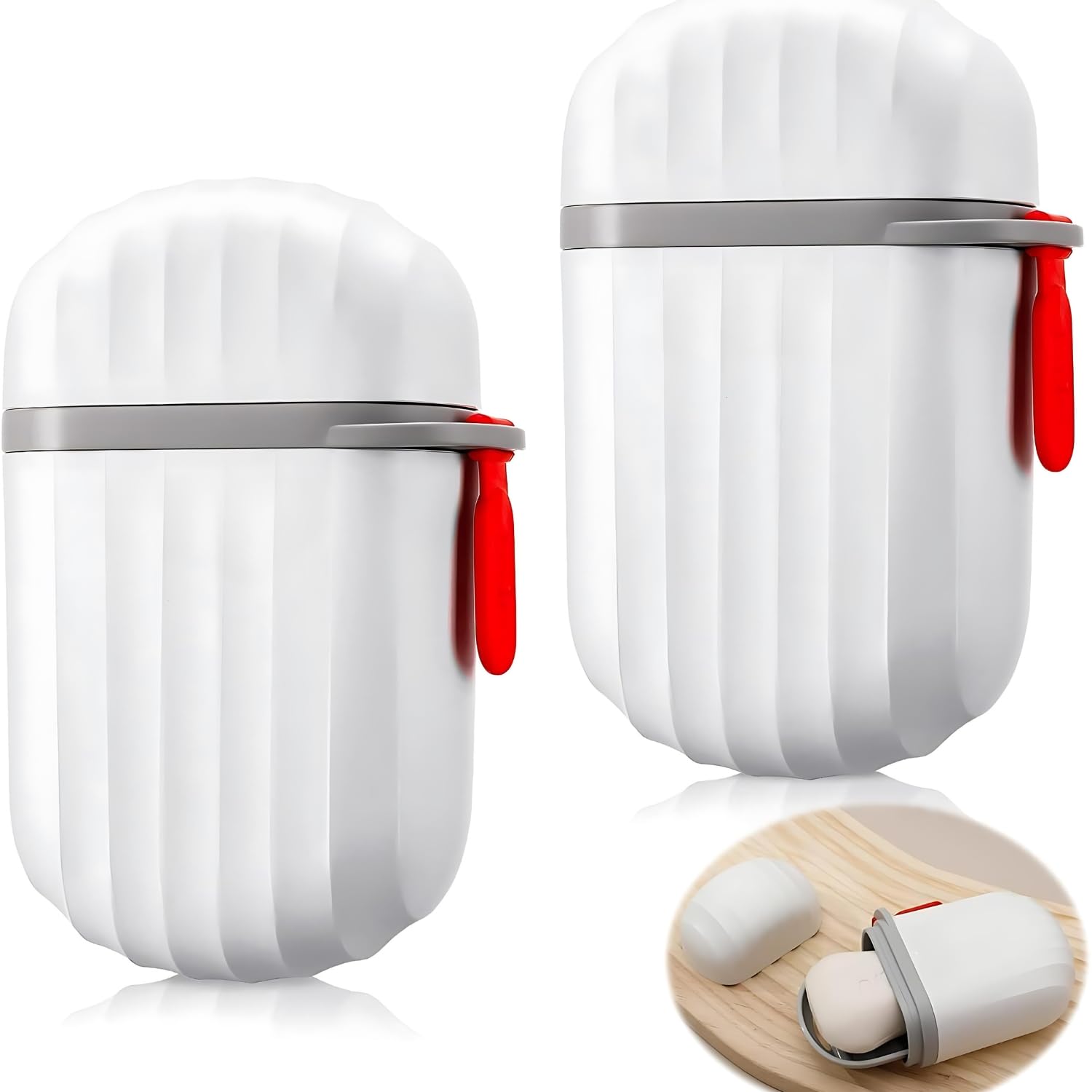 Pack of 2 Portable Plastic Soap Dish Box for Travel Bathroom Soap with Cover for Bathroom(Multicolor) (B0CXMY54D9) Amazon Price History, Amazon Price Tracker