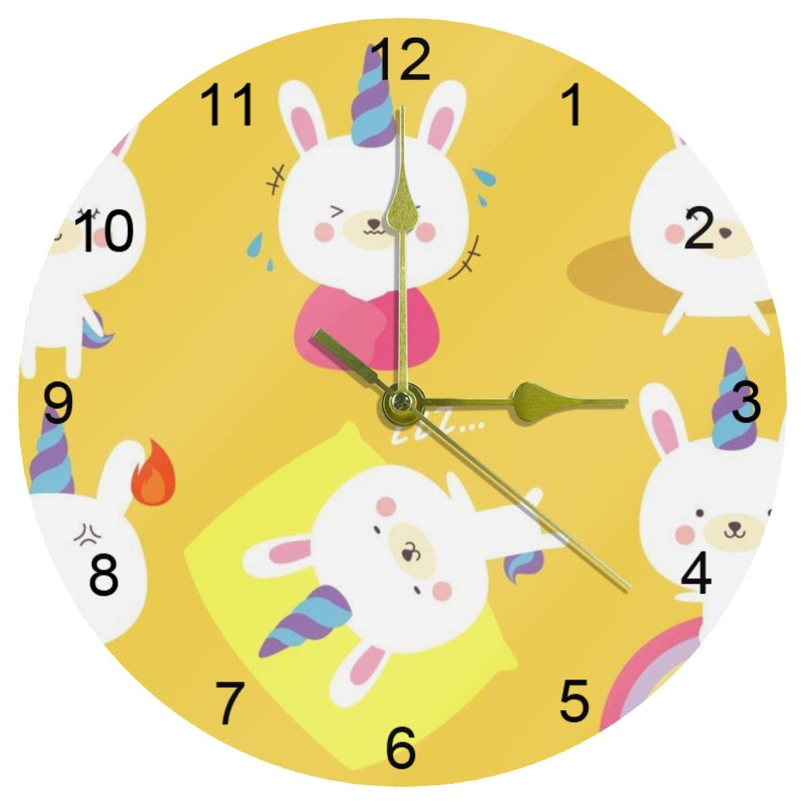 Horloge murale silencieuse lapin fin du tic-tac stressant dans la chambre
