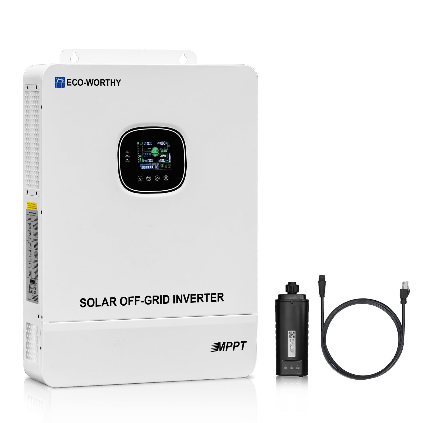 ECO-WORTHY10000W Hybrid Wechselrichter 48V DC auf 220V/230V AC 10kW Reine Sinus Welle Solar Wechselrichter mit MPPT Laderegler für Solarpanel,Solaranlage Komplettset