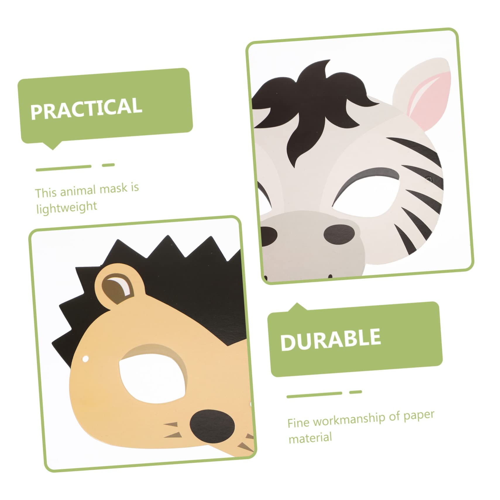 CONGARTENO 12pcs Cartoon Animal Masks for Boy Girl Parties Fun Cosplay Props for Birthdays and Festivals Animal Face Masks for Creative Play and Parent-boy Girl Interaction